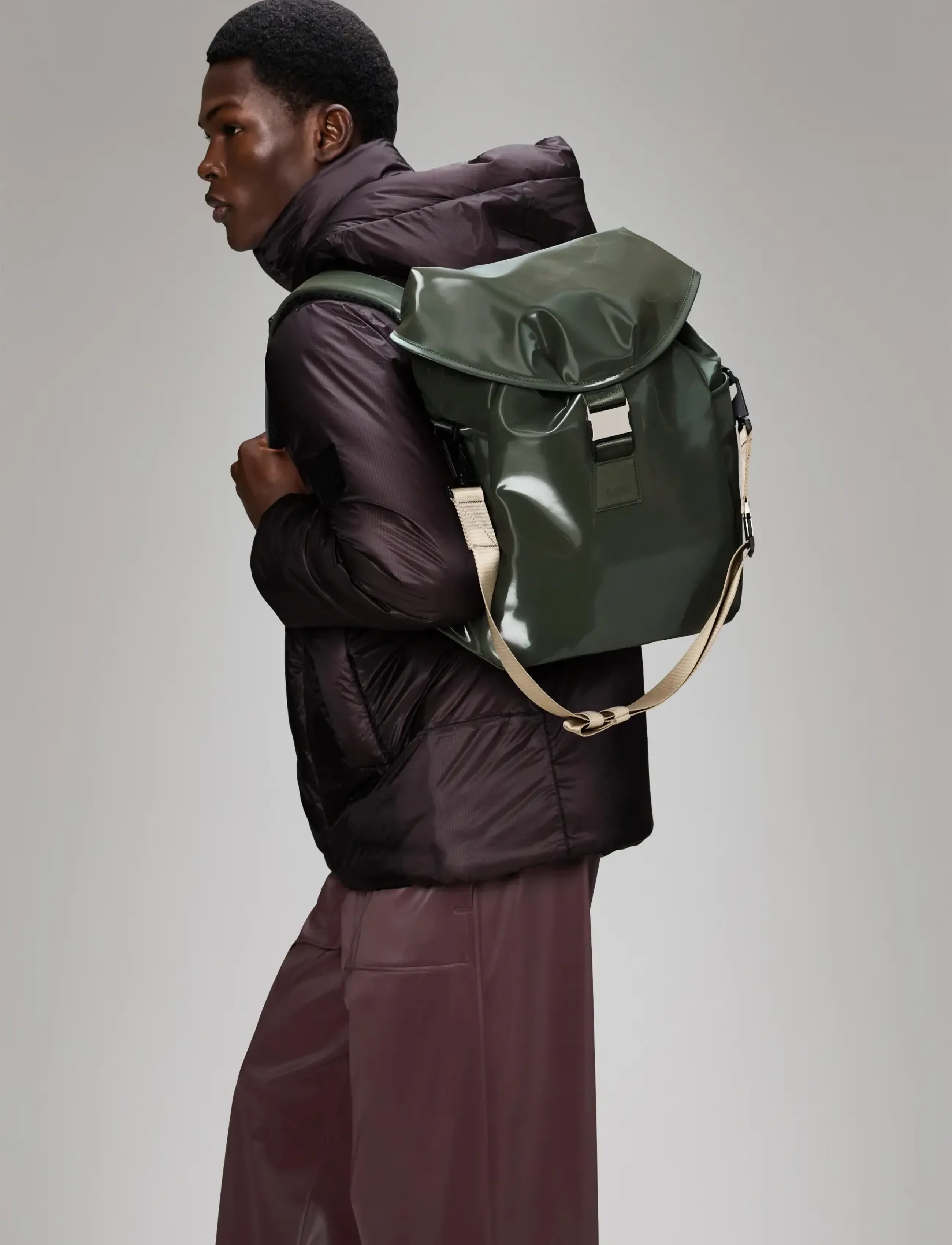 Rains Valera Bucket Backpack W3, One Size, Bags, Khakigrün - Backpacks, Frauen