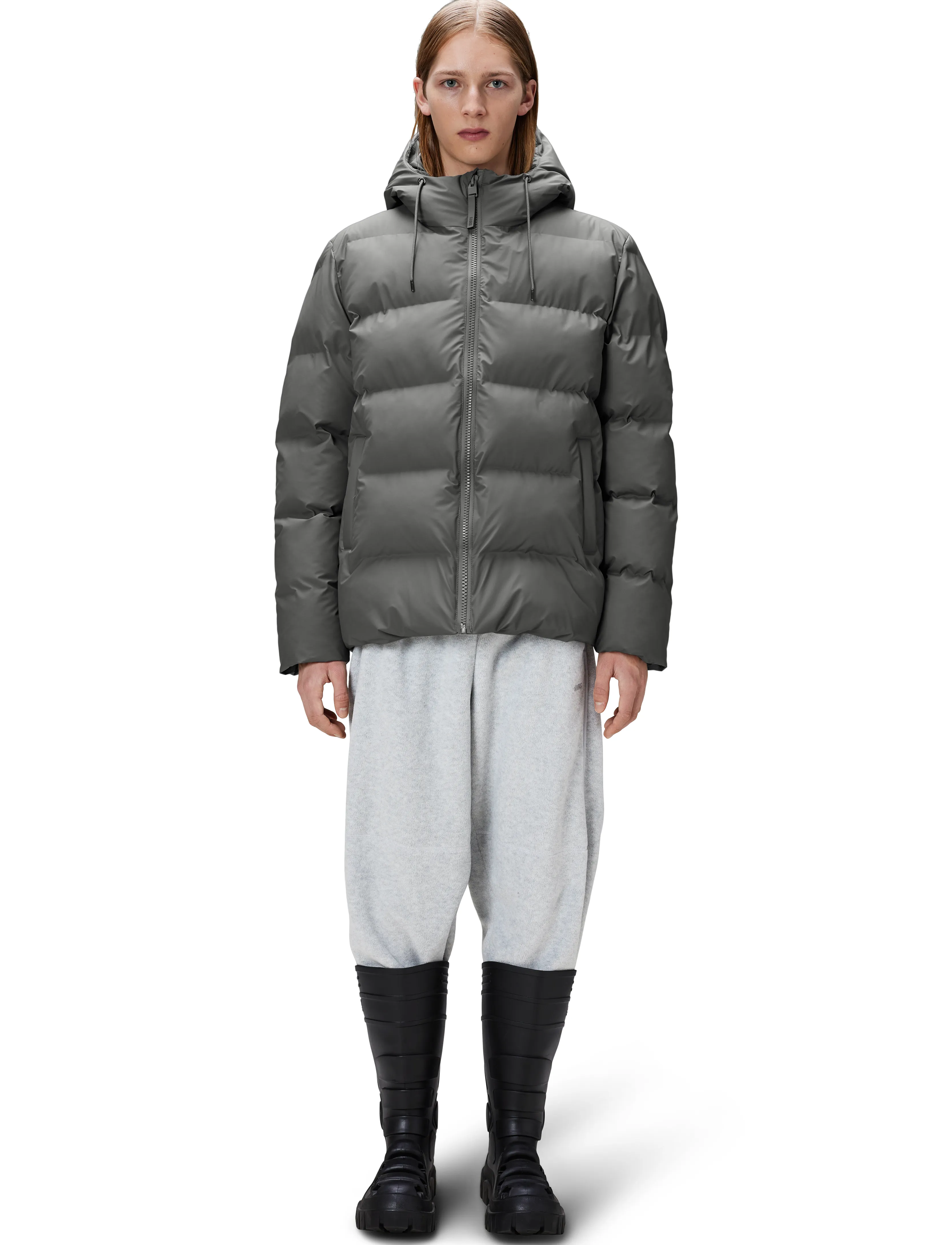 Rains Alta Puffer Jacket W3T3, M, Jackets, Grau - Padded Jacket, Frauen