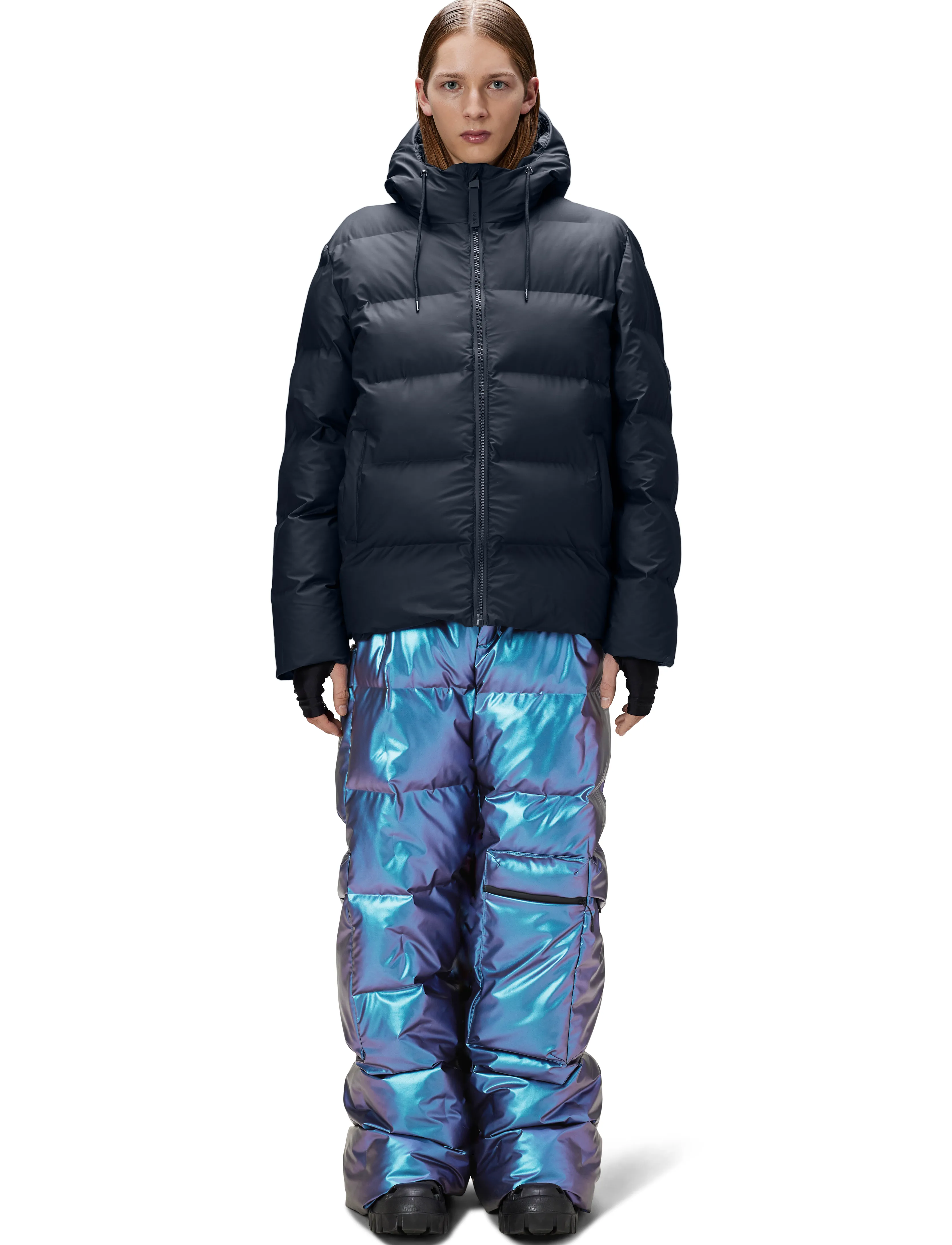 Rains Alta Puffer Jacket W3T3, XL, Jackets, Marineblau - Padded Jacket, Frauen