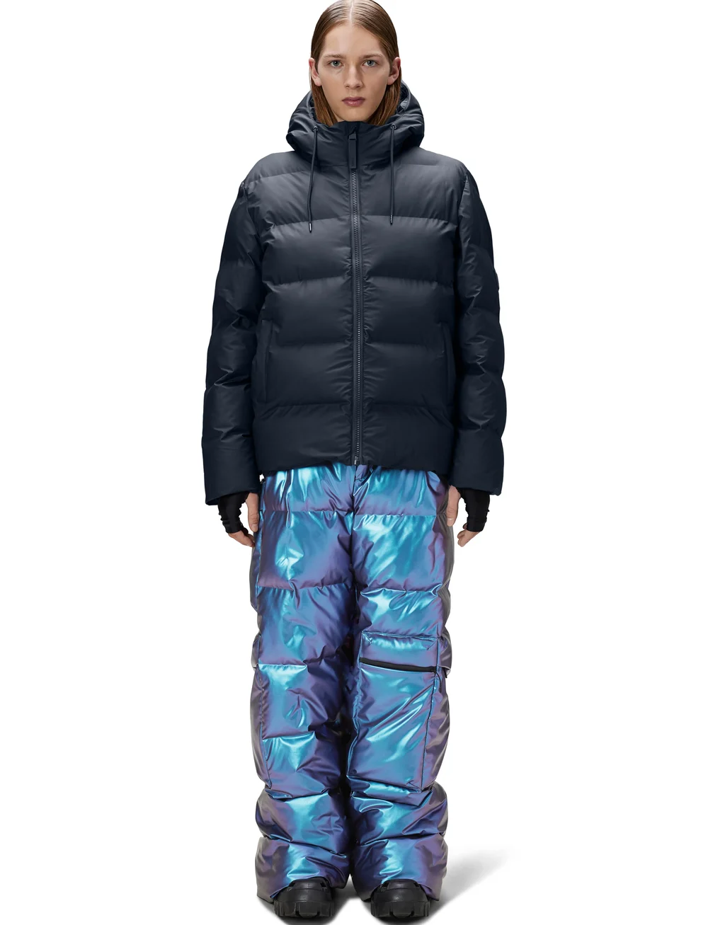 Rains - Alta Puffer Jacket W3T3 - forede jakker - navy - 0