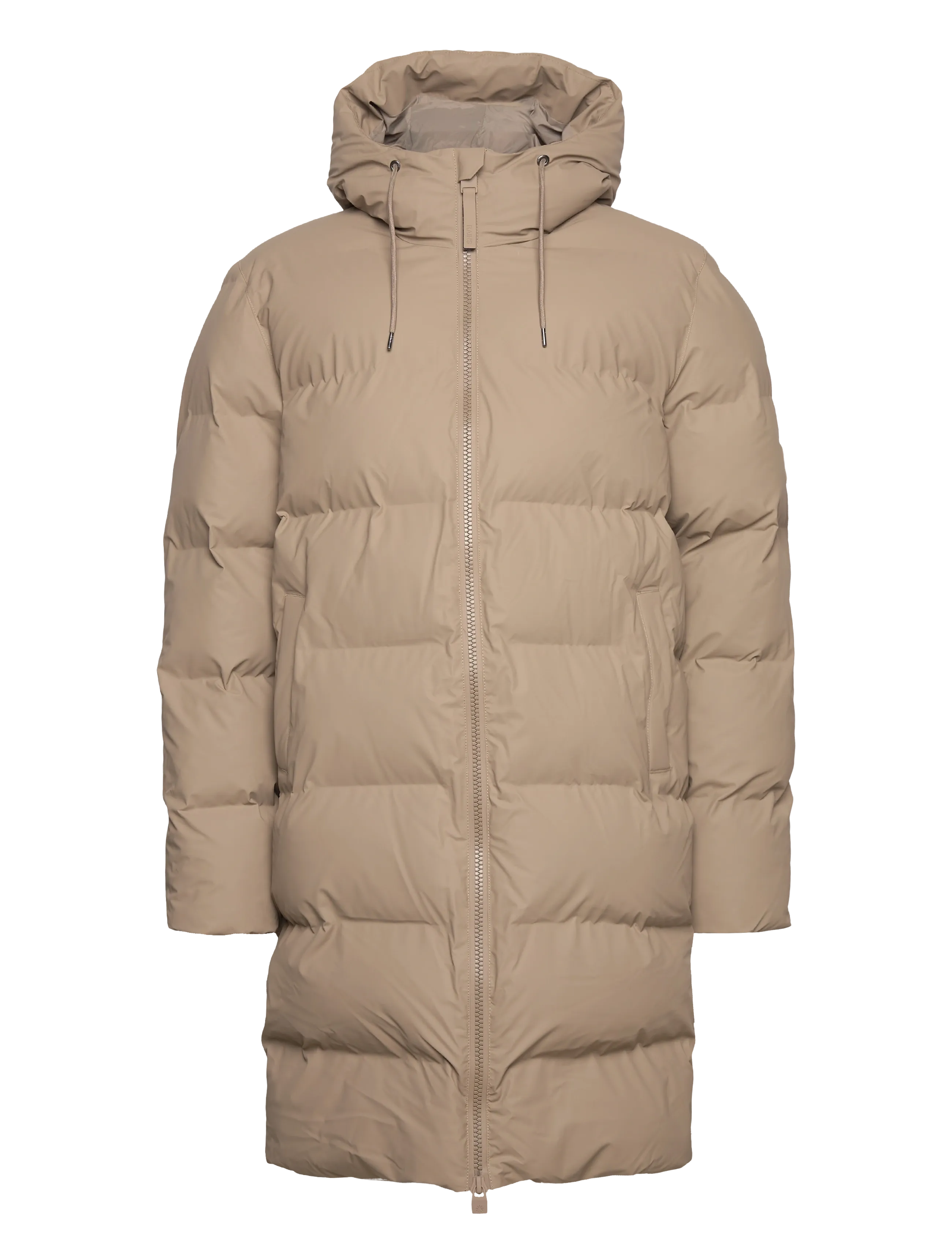 Rains Alta Longer Puffer Jacket W3T4, Mænd, Lang Pufferjakke, Beige, Str: M