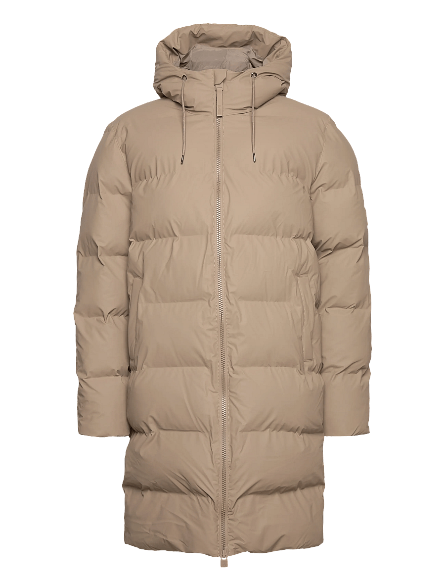Rains - Alta Longer Puffer Jacket W3T4 - vinterjackor - beige - 0