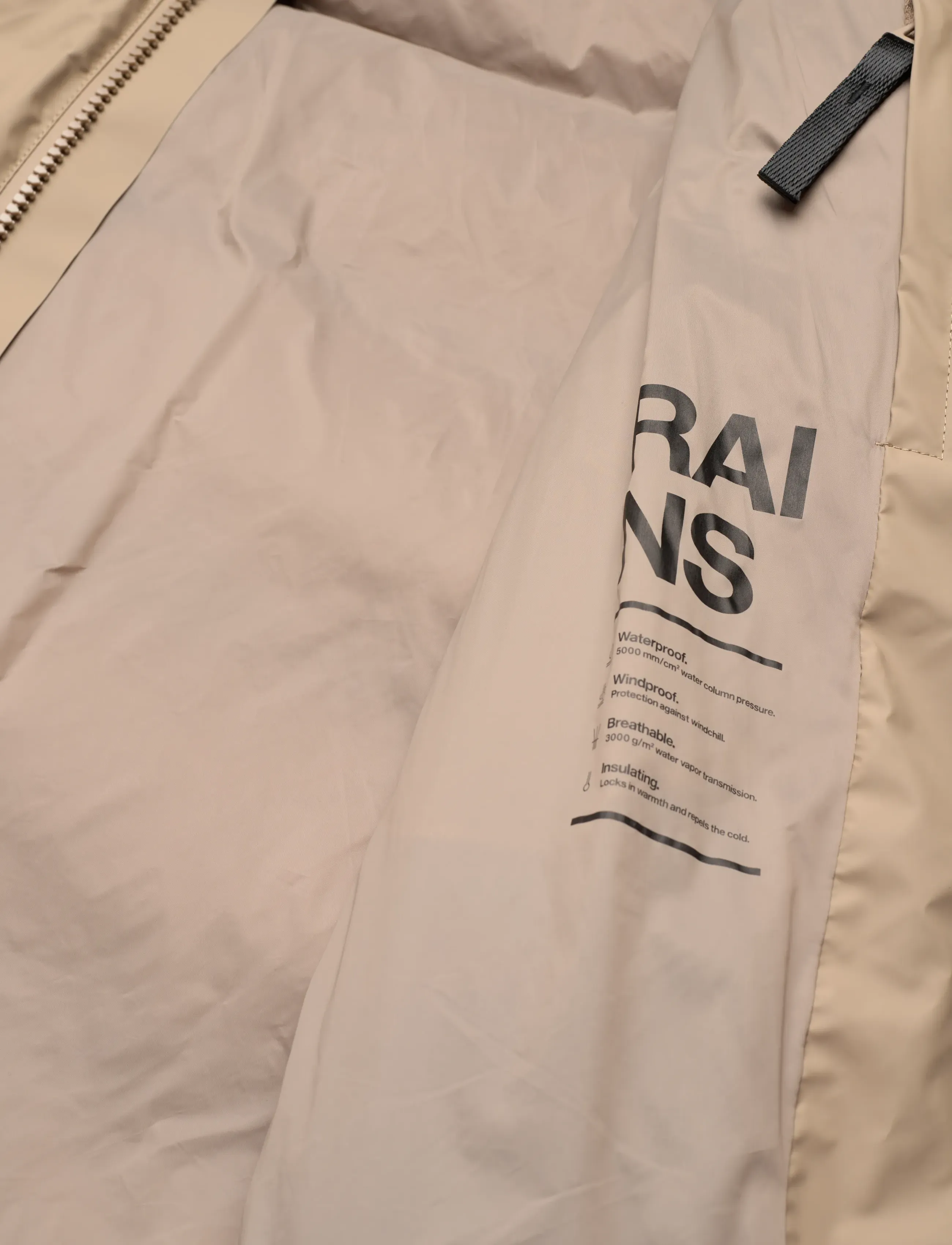 Rains - Alta Longer Puffer Jacket W3T4 - vinterjackor - beige - 5