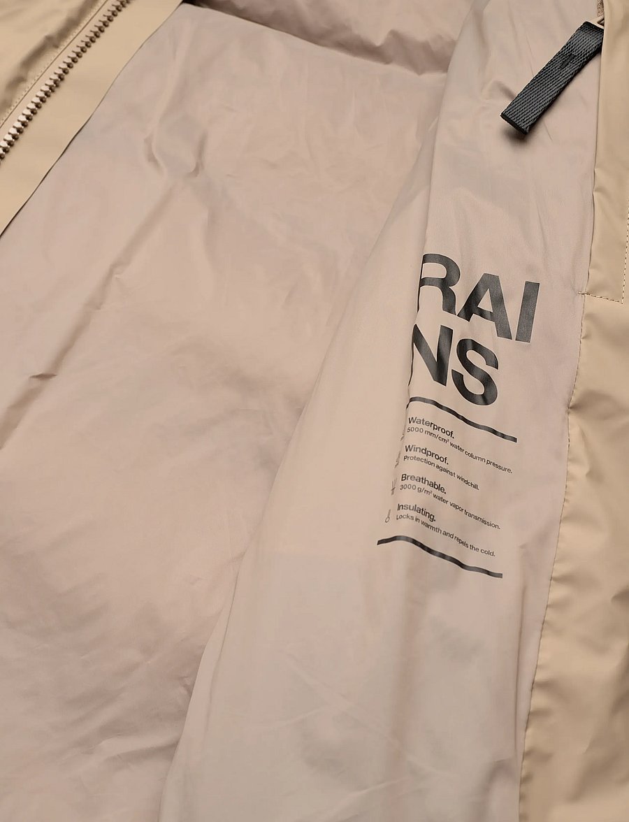 Rains - Alta Longer Puffer Jacket W3T4 - vinterjackor - beige - 5