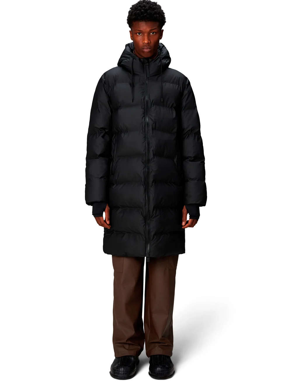 Rains - Alta Longer Puffer Jacket W3T4 - voodriga jakid - black - 0