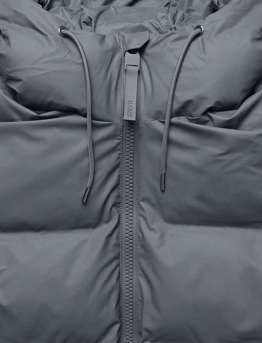 Rains - Alta Longer Puffer Jacket W3T4 - talvejoped - dark grey - 2