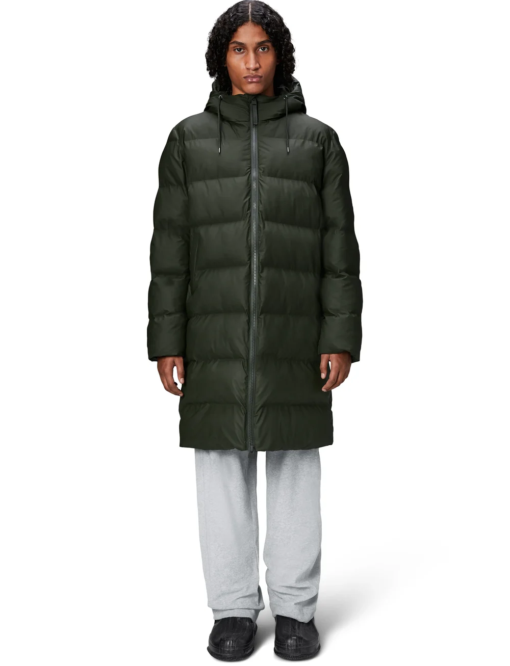 Rains - Alta Longer Puffer Jacket W3T4 - voodriga jakid - green - 0