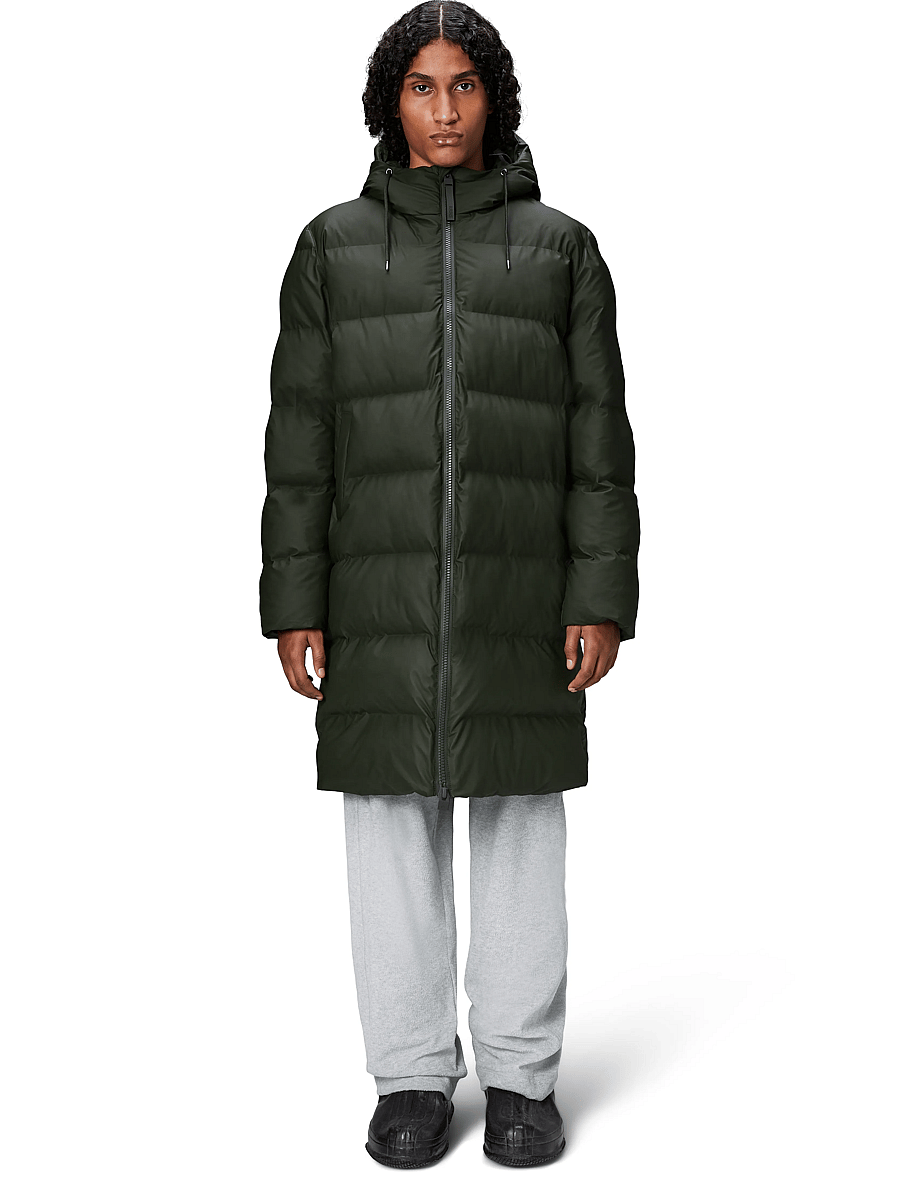 Rains - Alta Longer Puffer Jacket W3T4 - winterjacken - green - 0