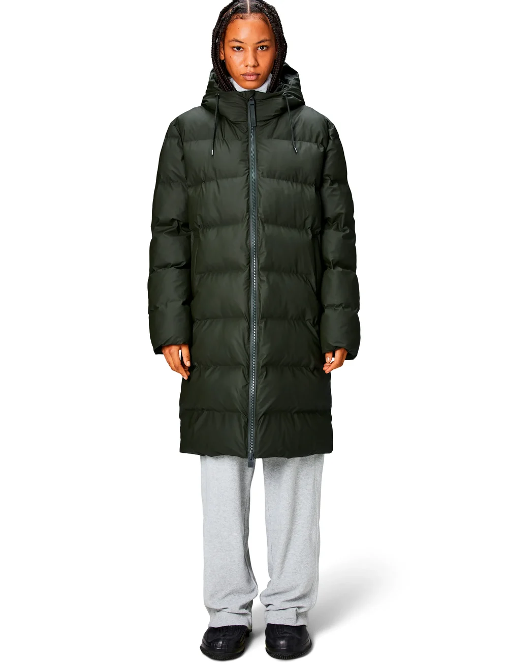 Rains - Alta Longer Puffer Jacket W3T4 - voodriga jakid - green - 3