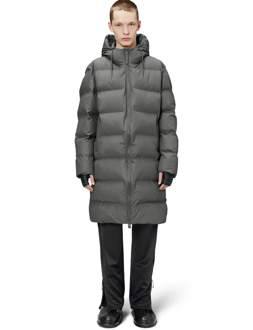 Rains - Alta Longer Puffer Jacket W3T4 - gefütterte jacken - grey - 0