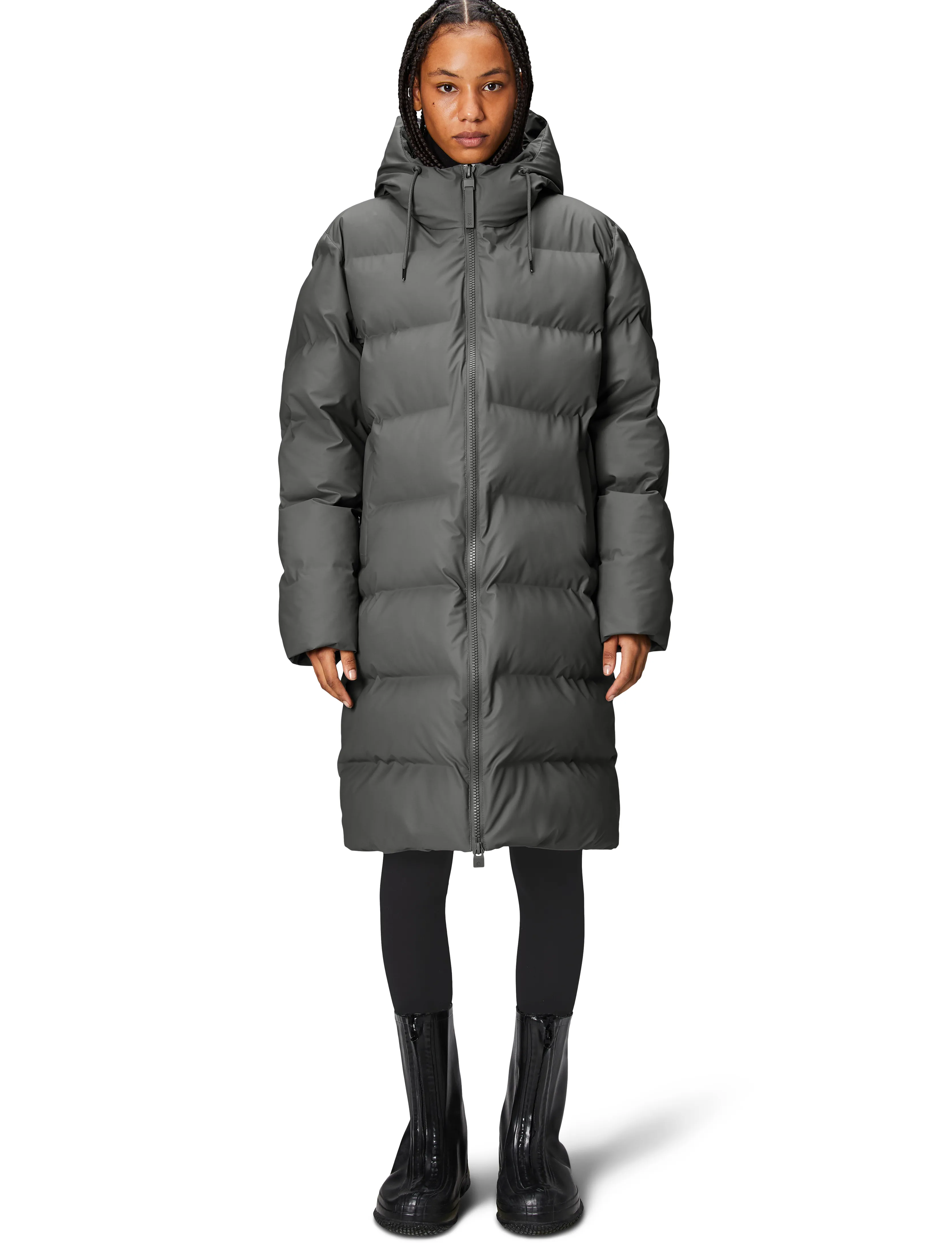 Rains - Alta Longer Puffer Jacket W3T4 - vinterjakker - grey - 3