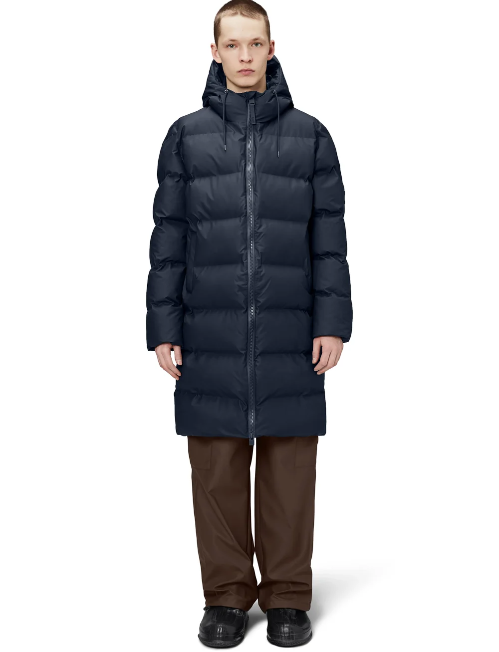Rains - Alta Longer Puffer Jacket W3T4 - fodrade jackor - navy - 0