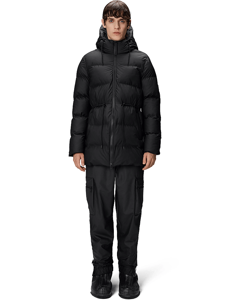 Rains - Alta Long Puffer String W Jacket W3T4 - parkas - black - 0