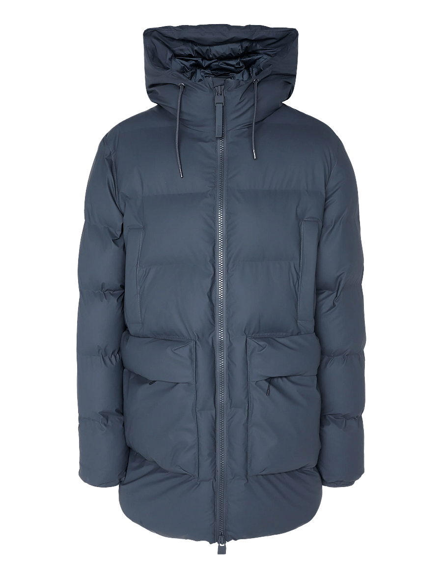 Rains - Alta Long Puffer Cargo Jacket W3T4 - fodrade jackor - dark grey - 0