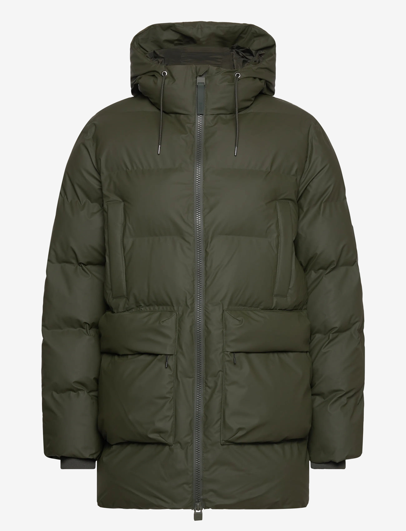 Rains - Alta Long Puffer Cargo Jacket W3T4 - forede jakker - green - 1