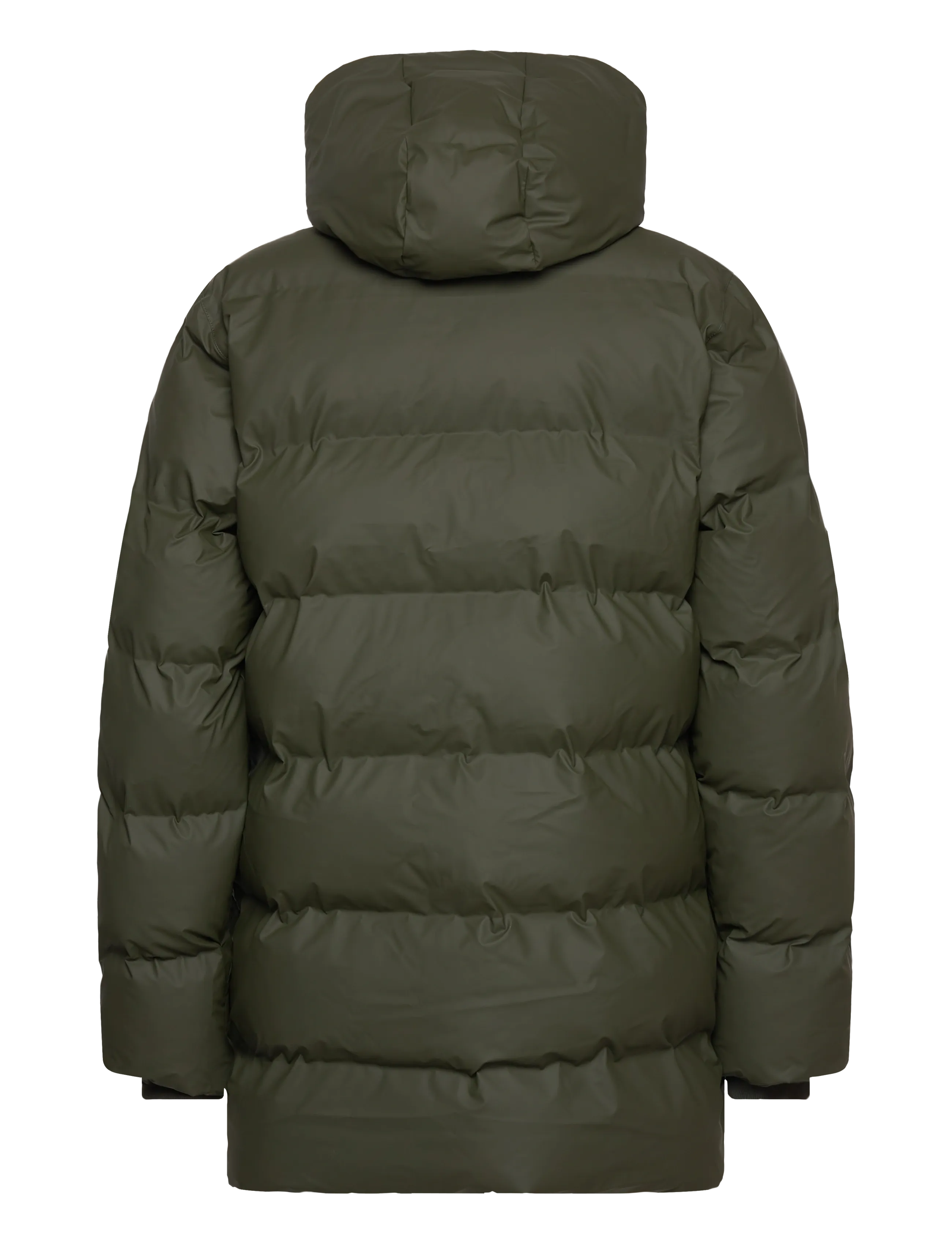Rains - Alta Long Puffer Cargo Jacket W3T4 - forede jakker - green - 2
