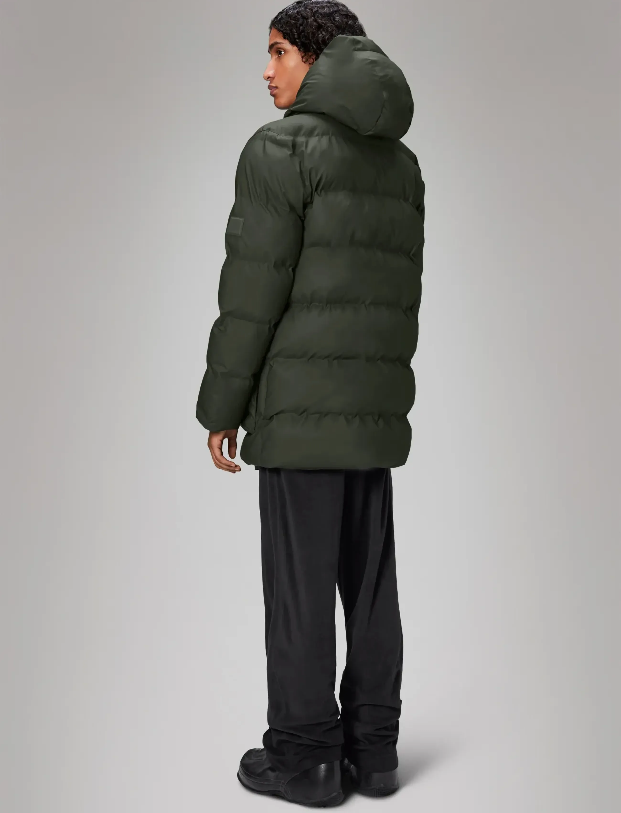 Rains - Alta Long Puffer Cargo Jacket W3T4 - voodriga jakid - green - 4
