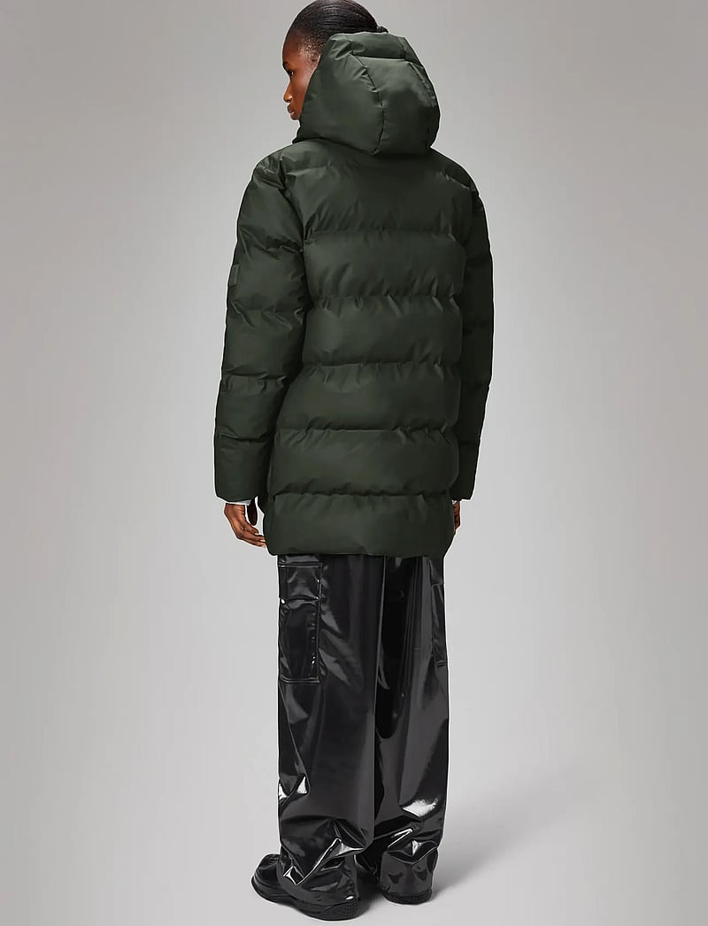 Rains - Alta Long Puffer Cargo Jacket W3T4 - forede jakker - green - 5