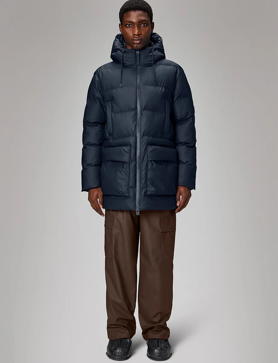 Rains - Alta Long Puffer Cargo Jacket W3T4 - gefütterte jacken - navy - 3