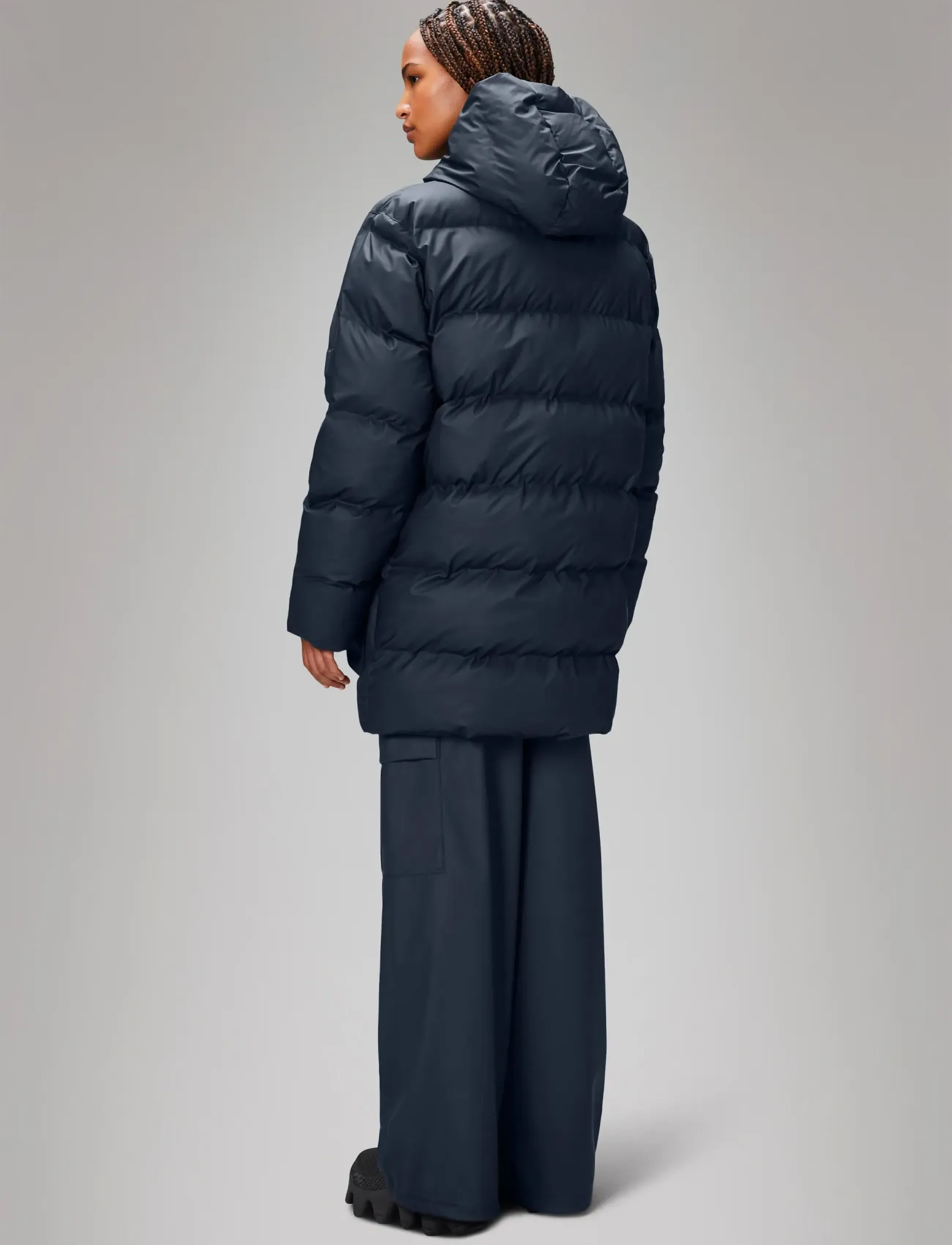 Rains - Alta Long Puffer Cargo Jacket W3T4 - gefütterte jacken - navy - 4