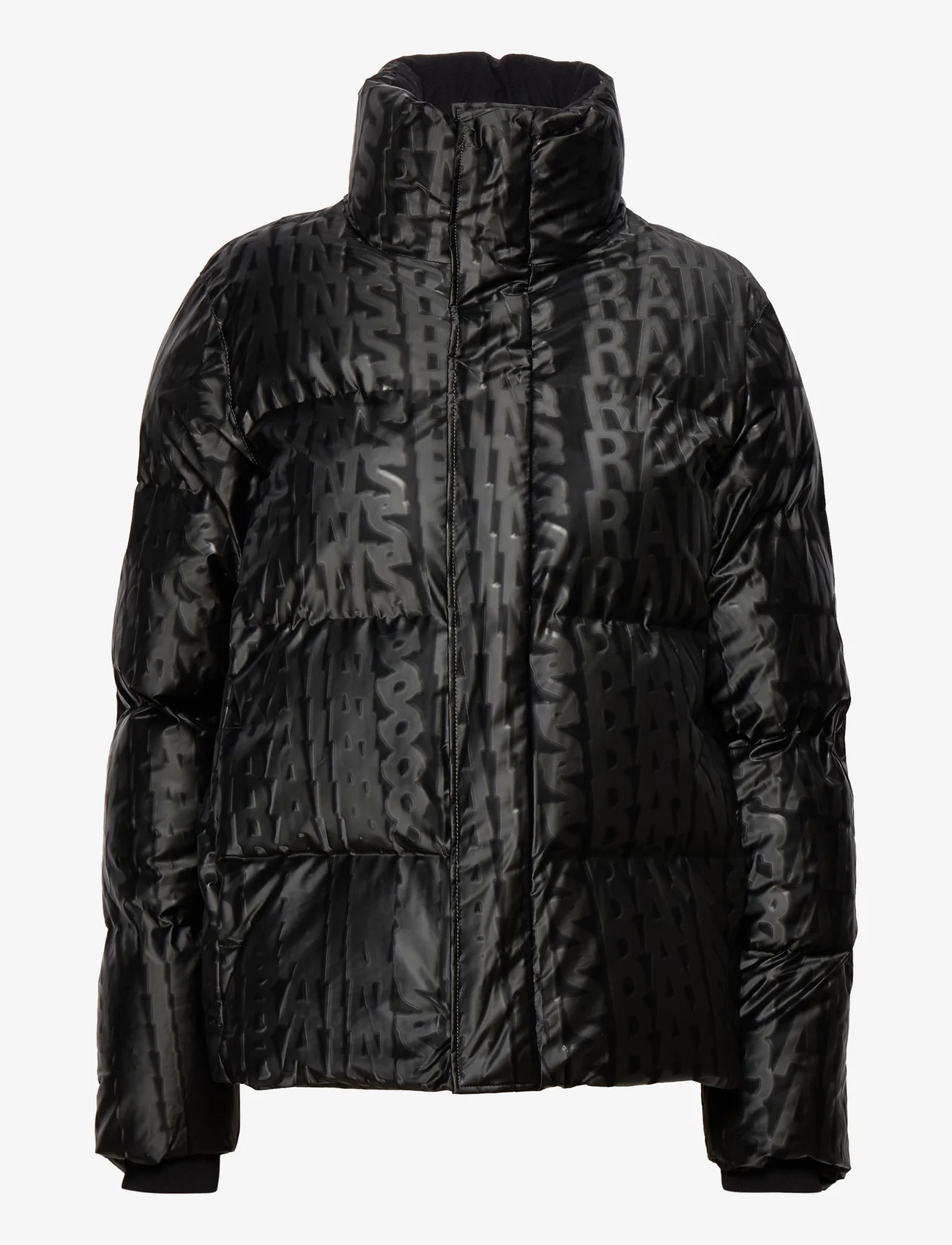 Rains - Boxy Puffer Jacket - Žieminės striukės - 53 black monogram - 0