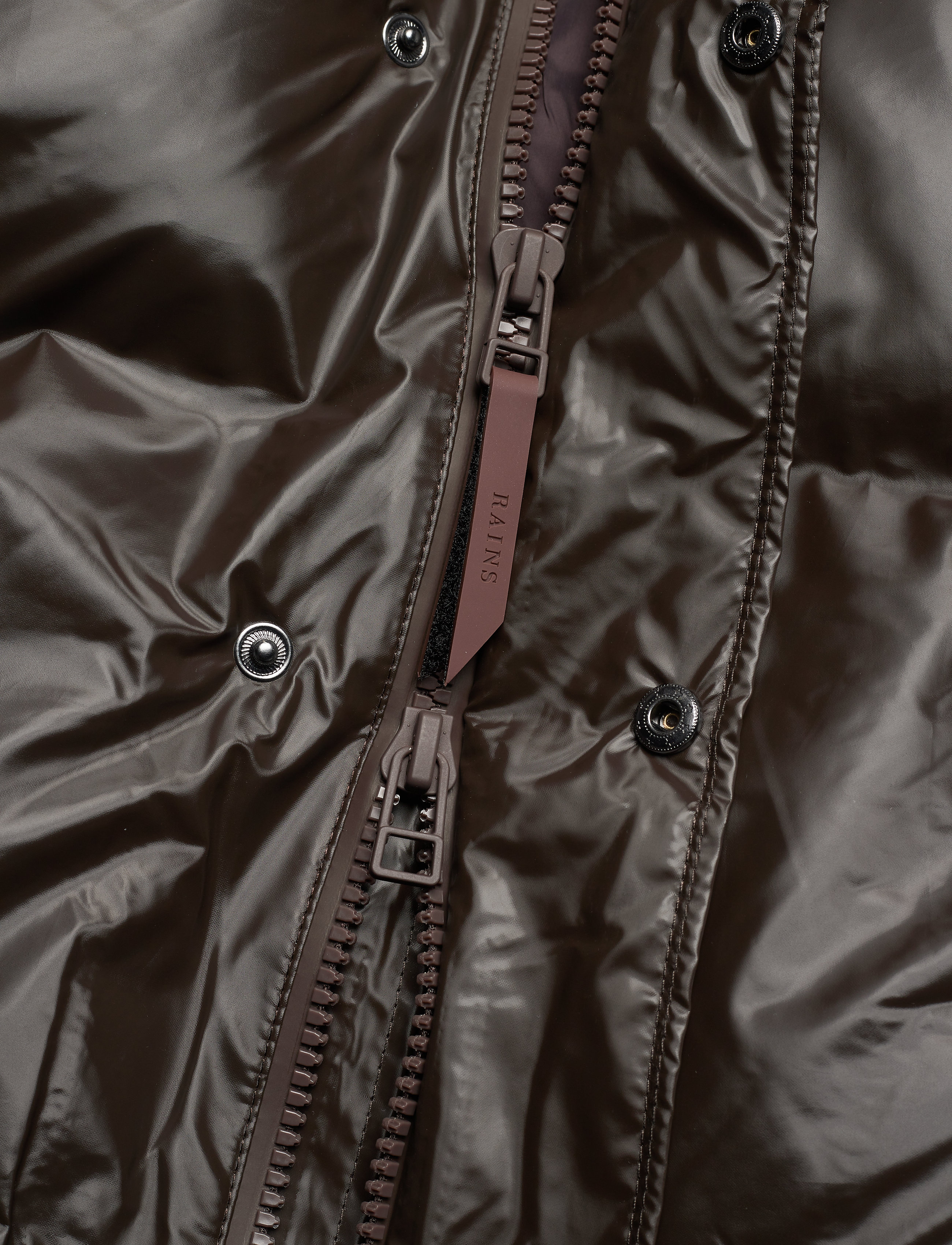 Rains - Hooded Puffer Coat - shiny brown - 3