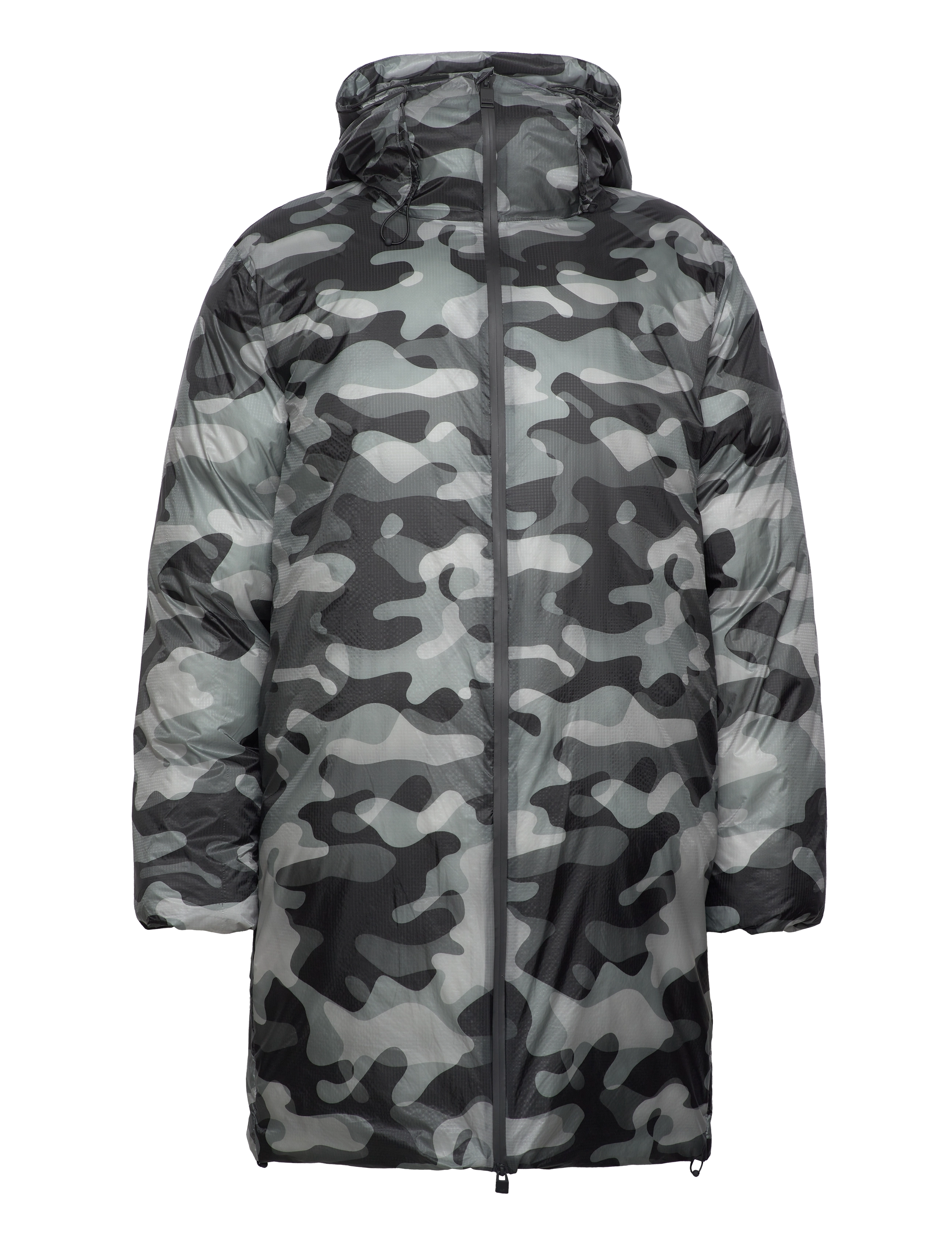 RAINS Kevo Long Puffer Jacke W4T4 Grau - M - Damen