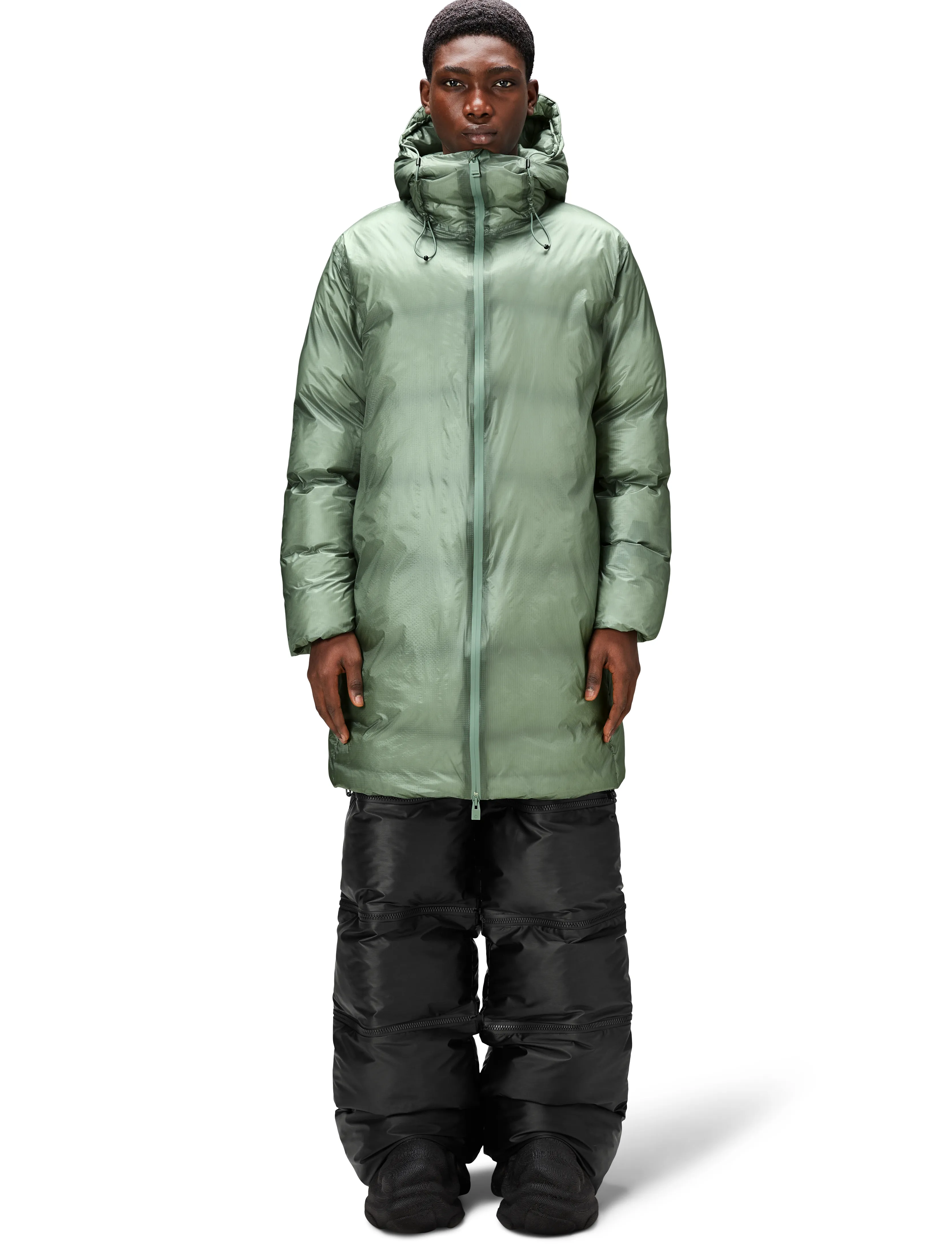 Rains Kevo Long Puffer Jacket W4T4 - Kampagne - HAZE / khaki/green
