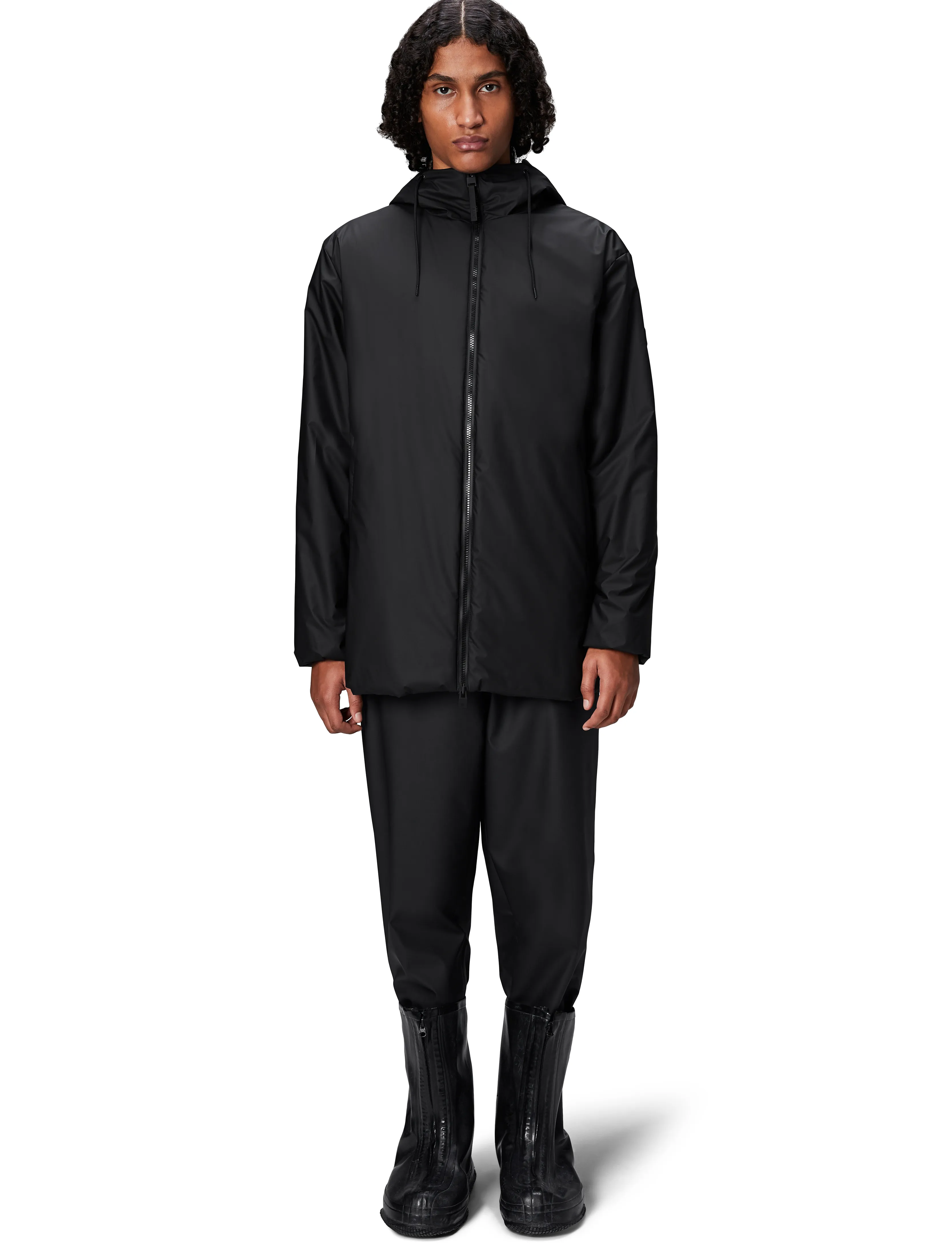 Rains Lohja Long Insulated Jacket W3T2, XL, Jackets, Schwarz - Parkas, Frauen