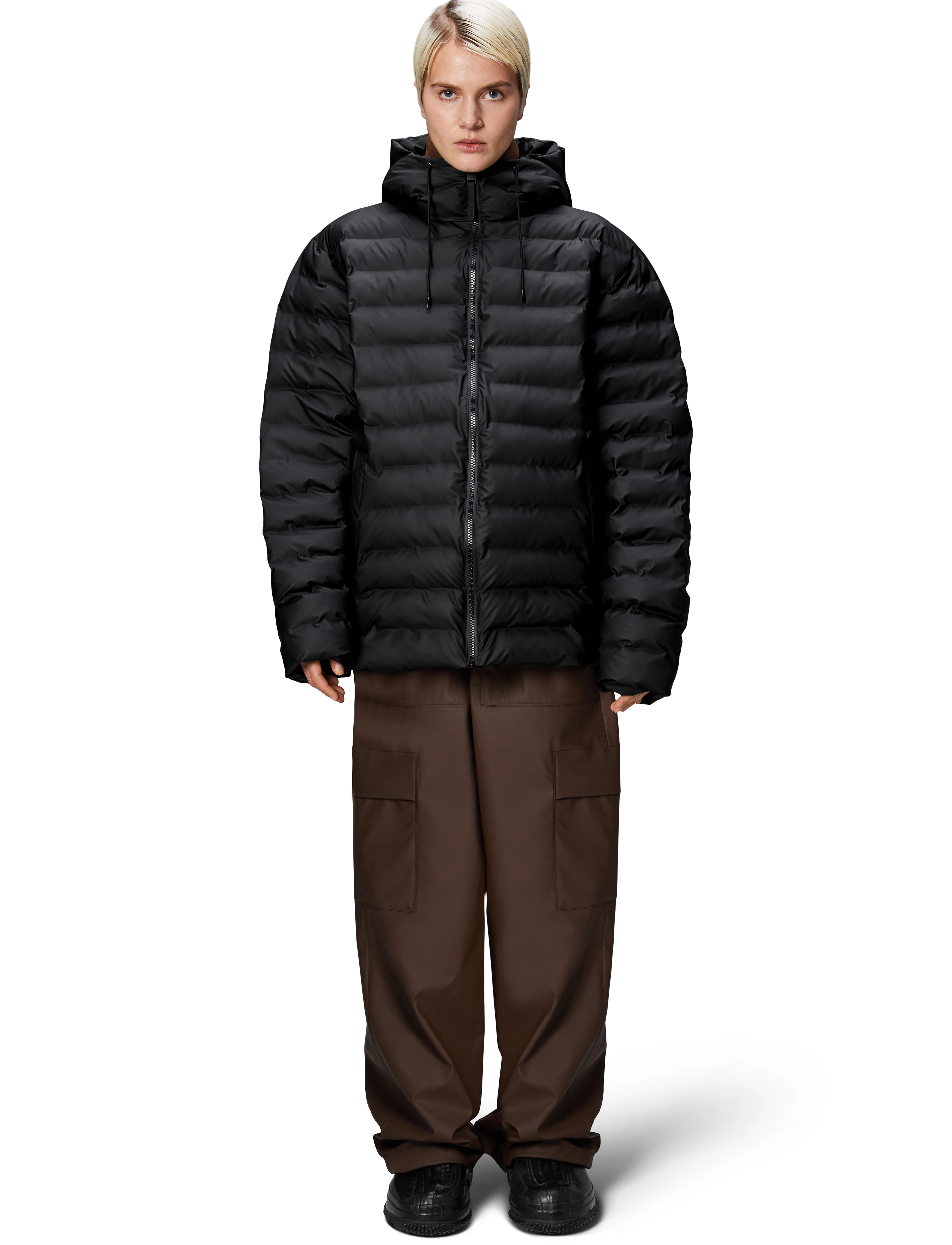 Rains Lohja Puffer Jacket W3T2, L, Jackets, Schwarz - Padded Frauen