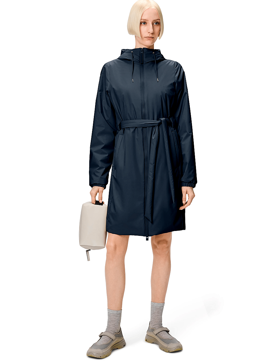 Rains - Lohja Long Insulated Curve Jacket W3T2 - regenmäntel - navy - 4