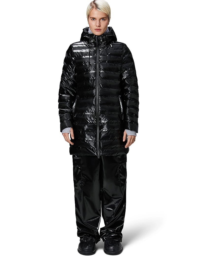Rains - Lohja Long Puffer Curve Jacket W3T3 - daunenjacken - night - 0