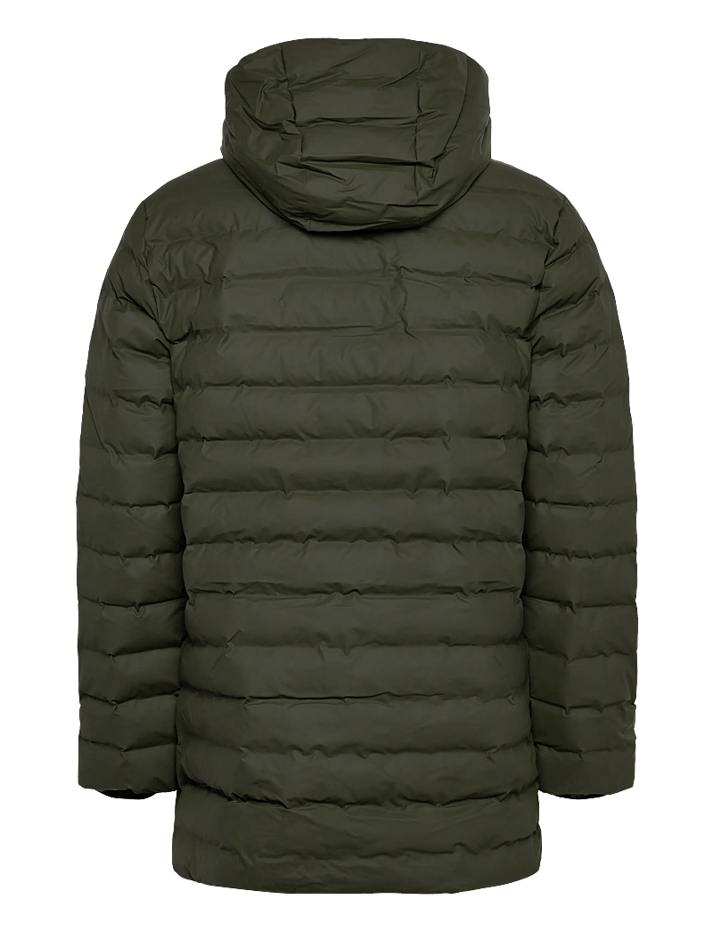 Rains - Lohja Long Puffer Jacket W3T3 - talvejoped - green - 1