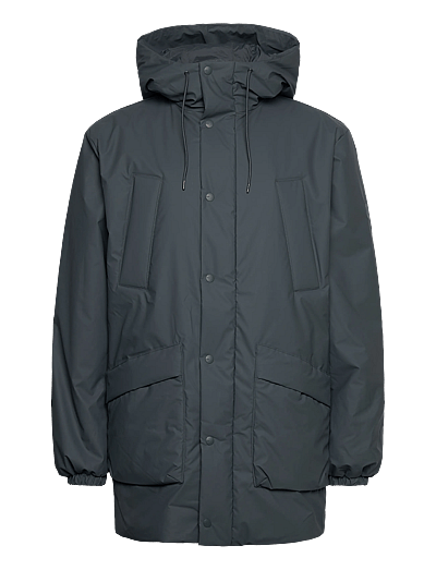 Rains Lohja Long Insulated Cargo Jacket W3T2 - Clothing - LAGOON / grey