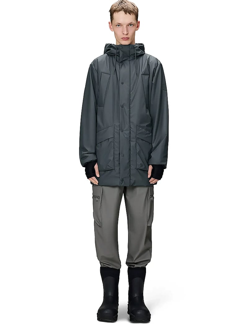 Rains - Lohja Long Insulated Cargo Jacket W3T2 - gefütterte jacken - lagoon - 2