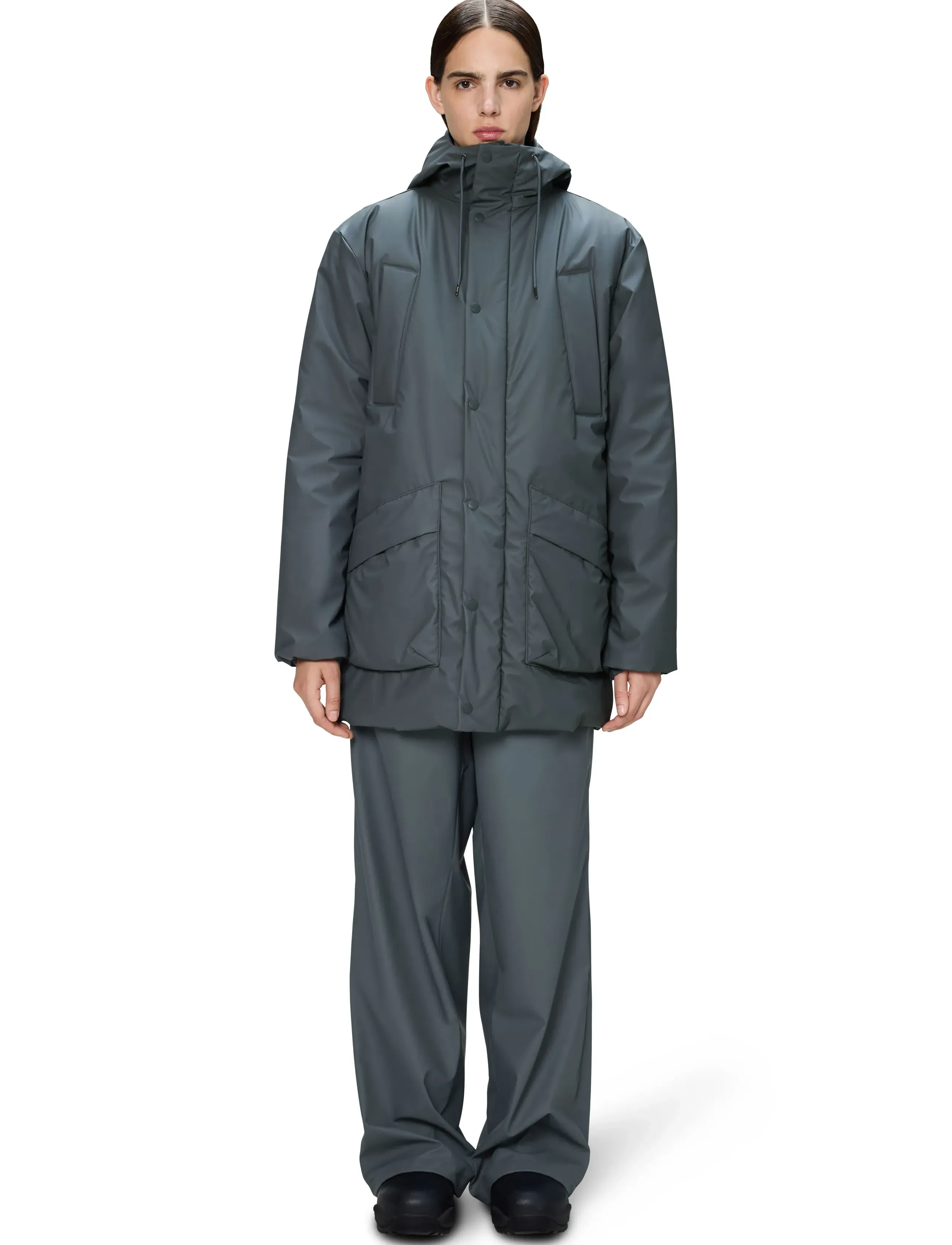 Rains - Lohja Long Insulated Cargo Jacket W3T2 - dunjackor - lagoon - 3