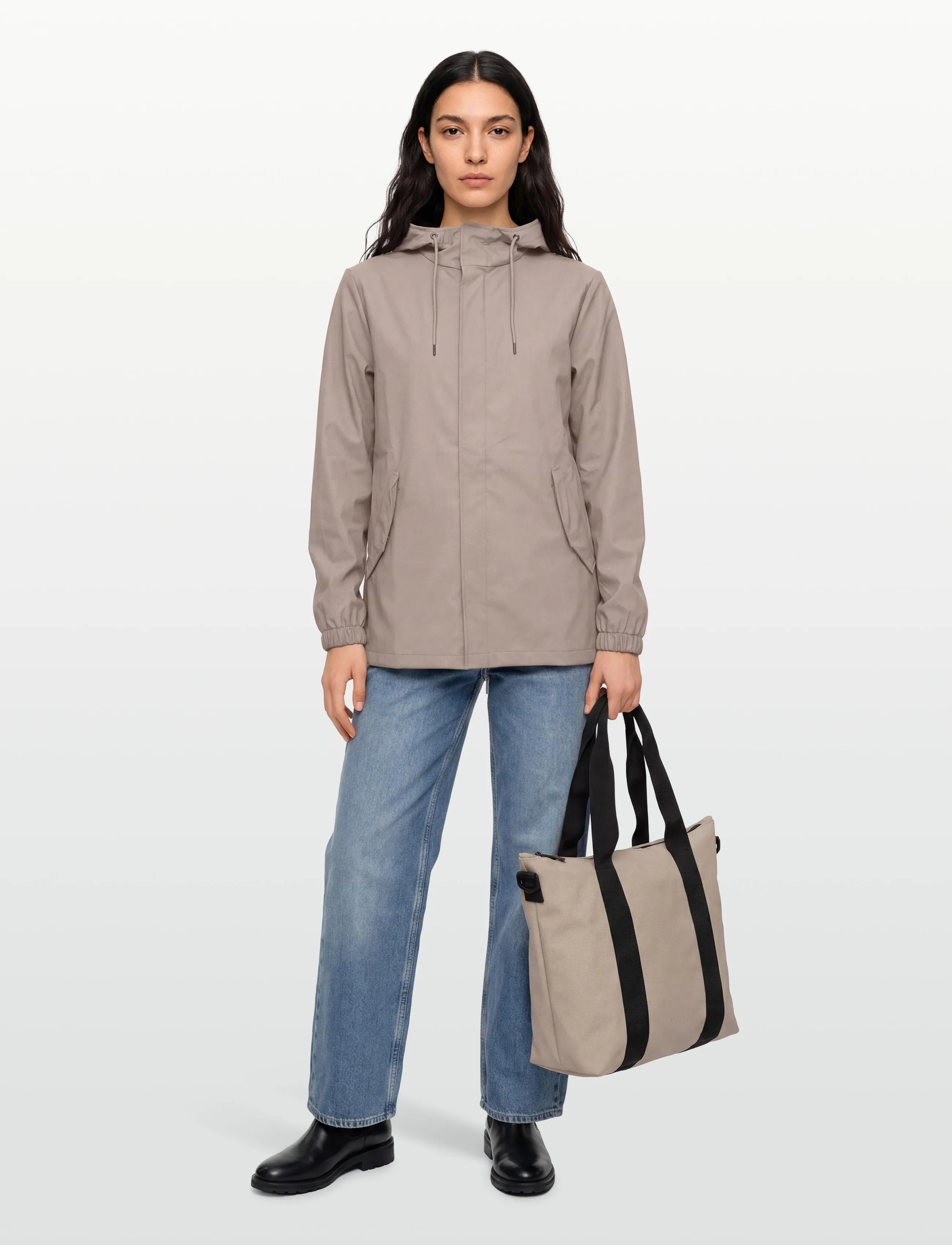 Rains Fishtail Jacket W3, XS, Rainwear, Beige - Rain Coats, Frauen