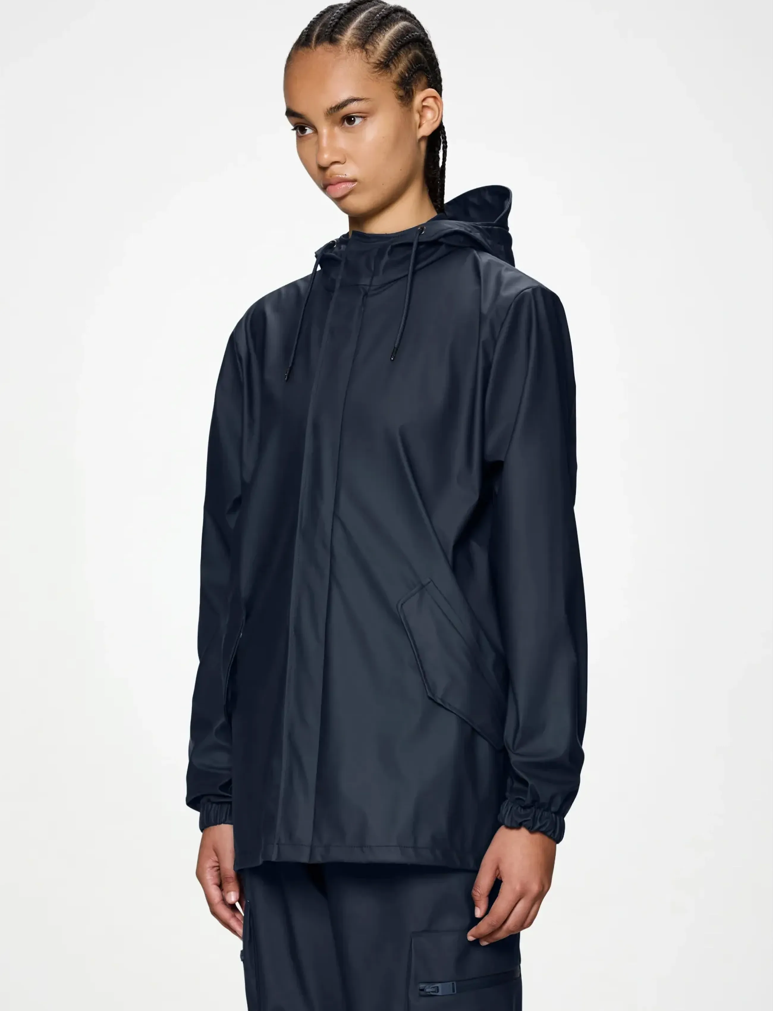 Rains Fishtail Jacket W3, S, Rainwear, Marineblau - Rain Coats, Frauen