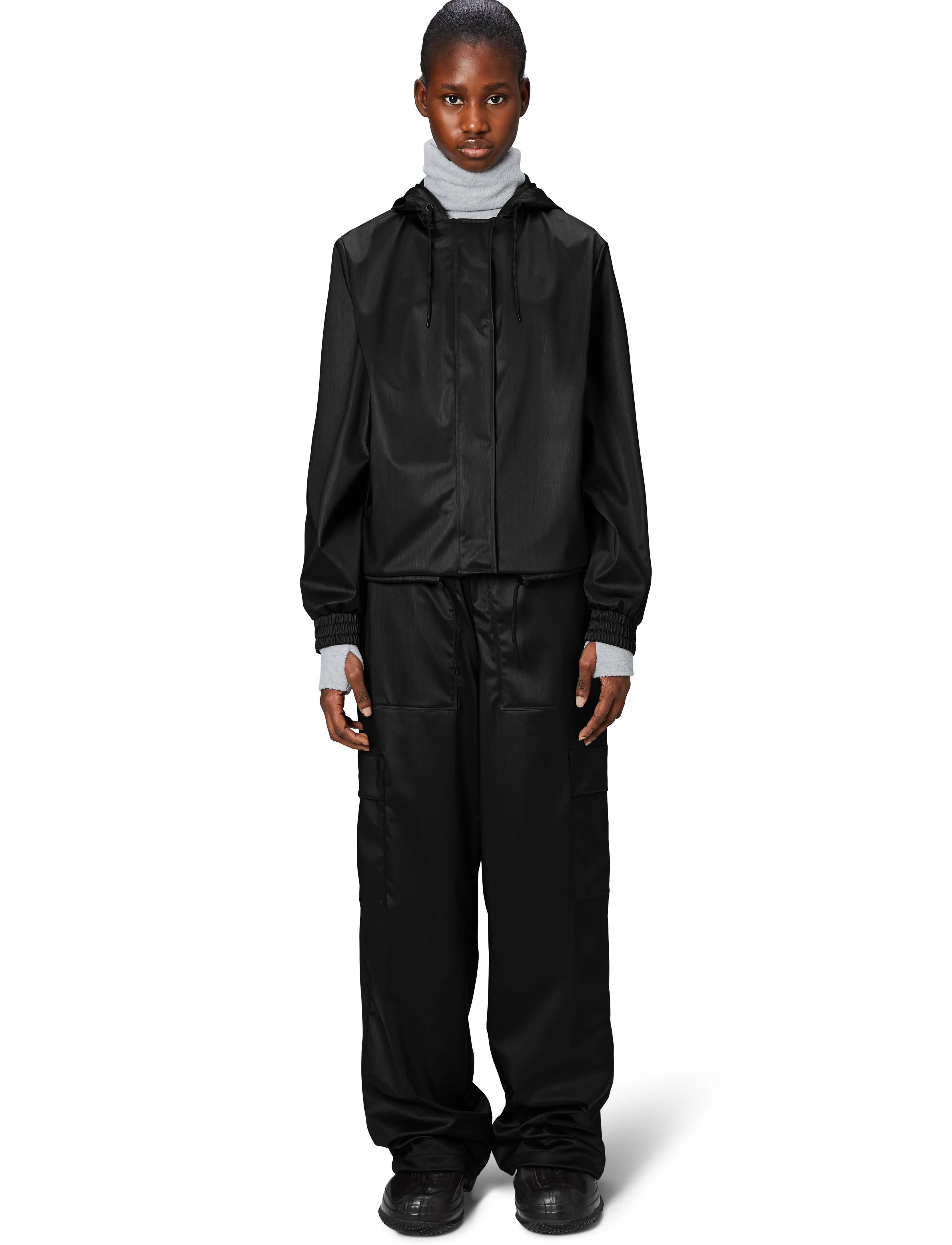 Rains - String W Jacket W3 - ytterkläder - black grain - 3