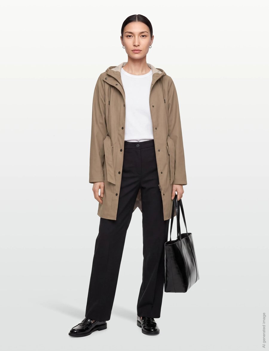 Rains - Curve W Jacket W3 - regnjakker - beige - 1