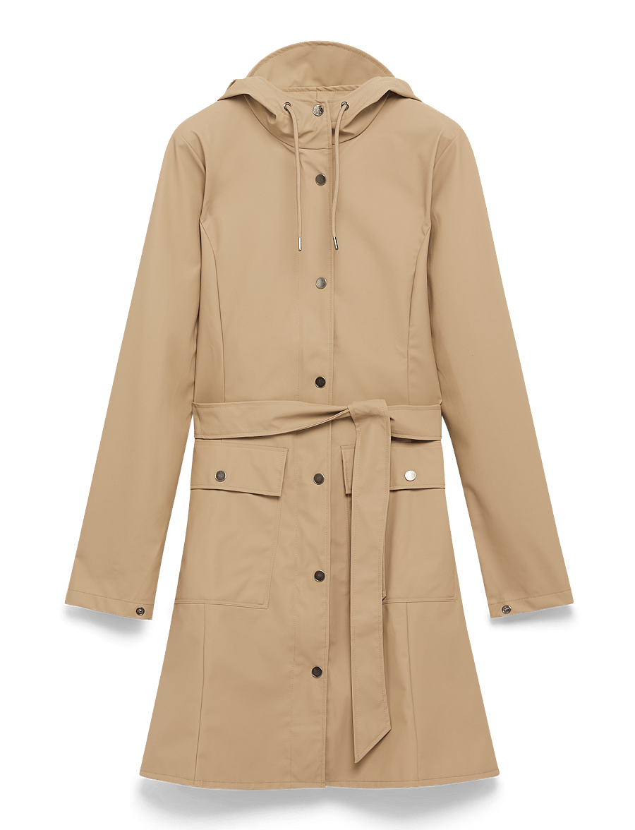 Rains - Curve Long Jacket W3 - regenmäntel - beige - 1