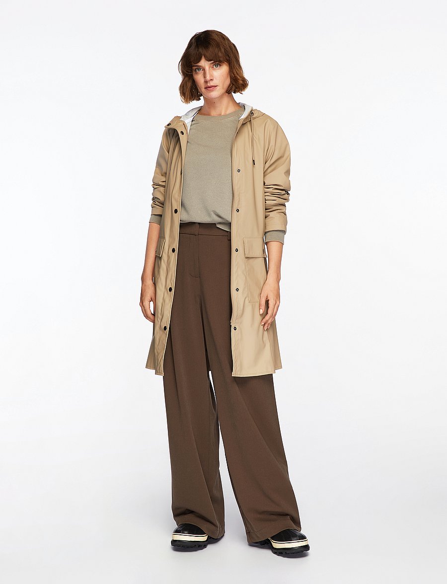 Rains - Curve Long Jacket W3 - regenmäntel - beige - 2