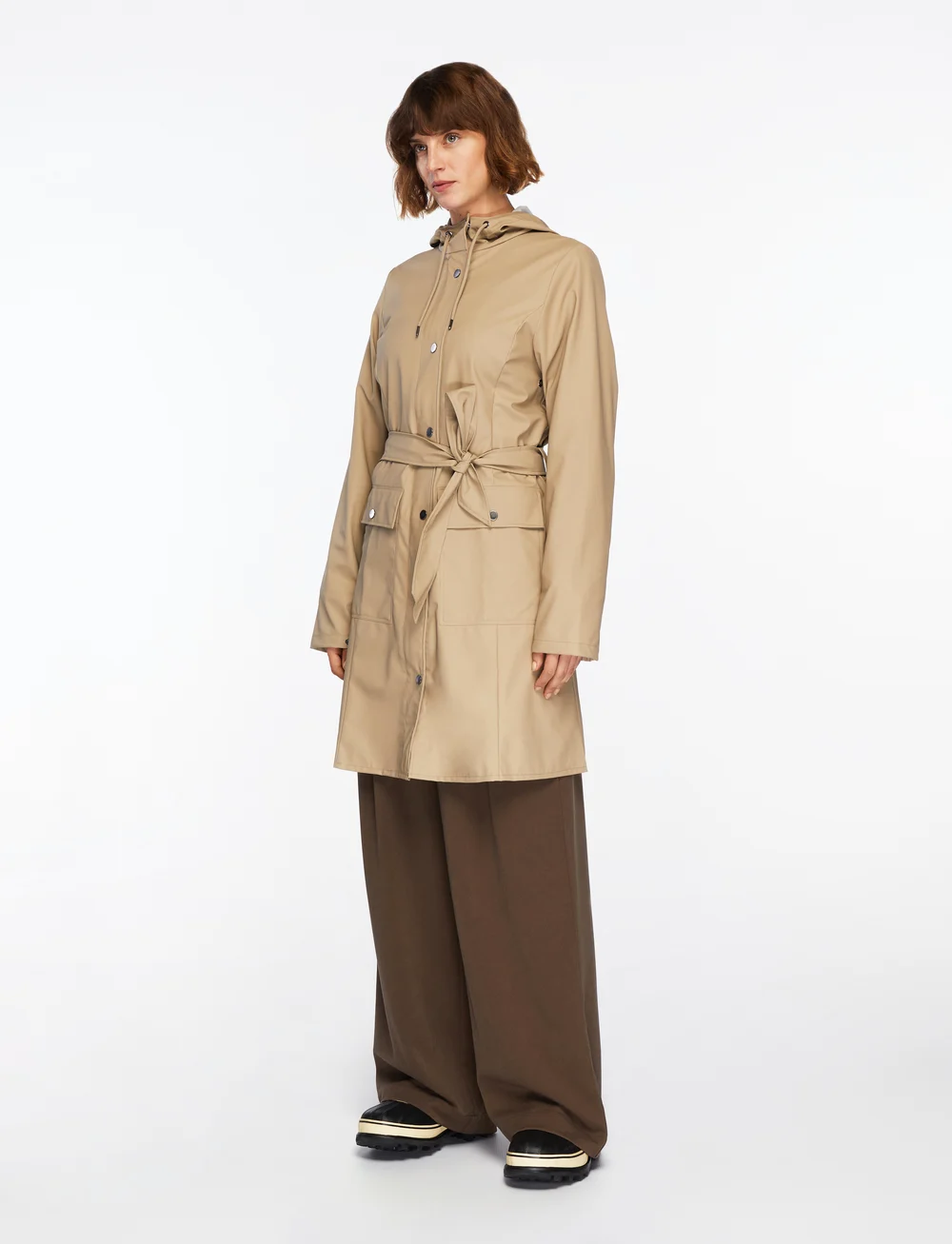 Rains - Curve Long Jacket W3 - regnjackor - beige - 3