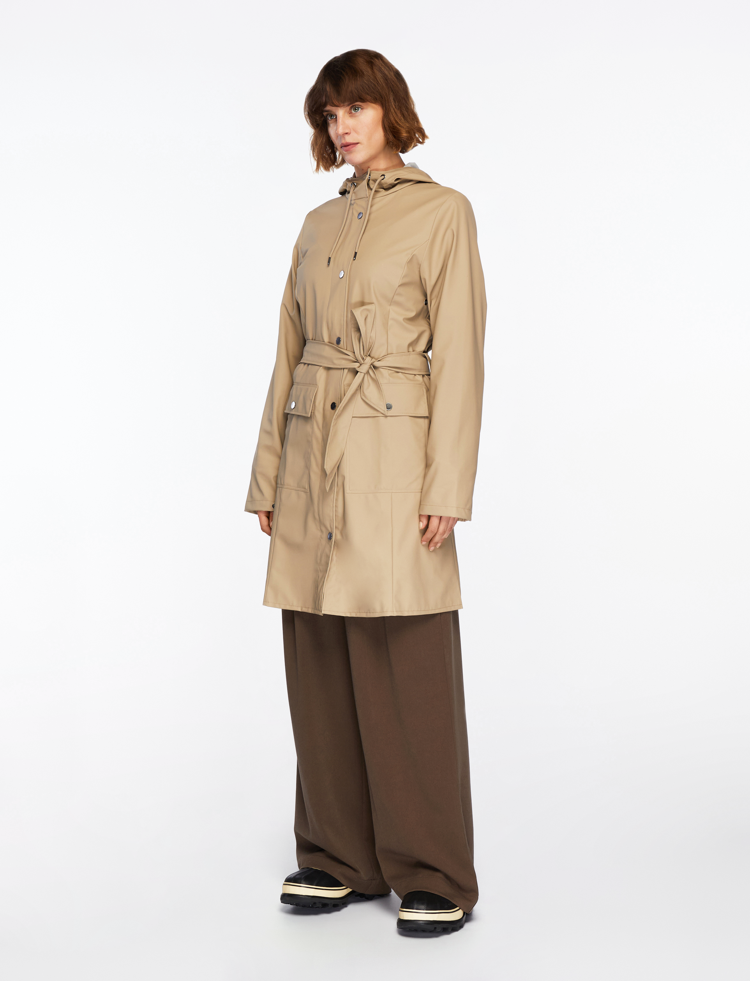 Rains - Curve Long Jacket W3 - regnjakker - beige - 3