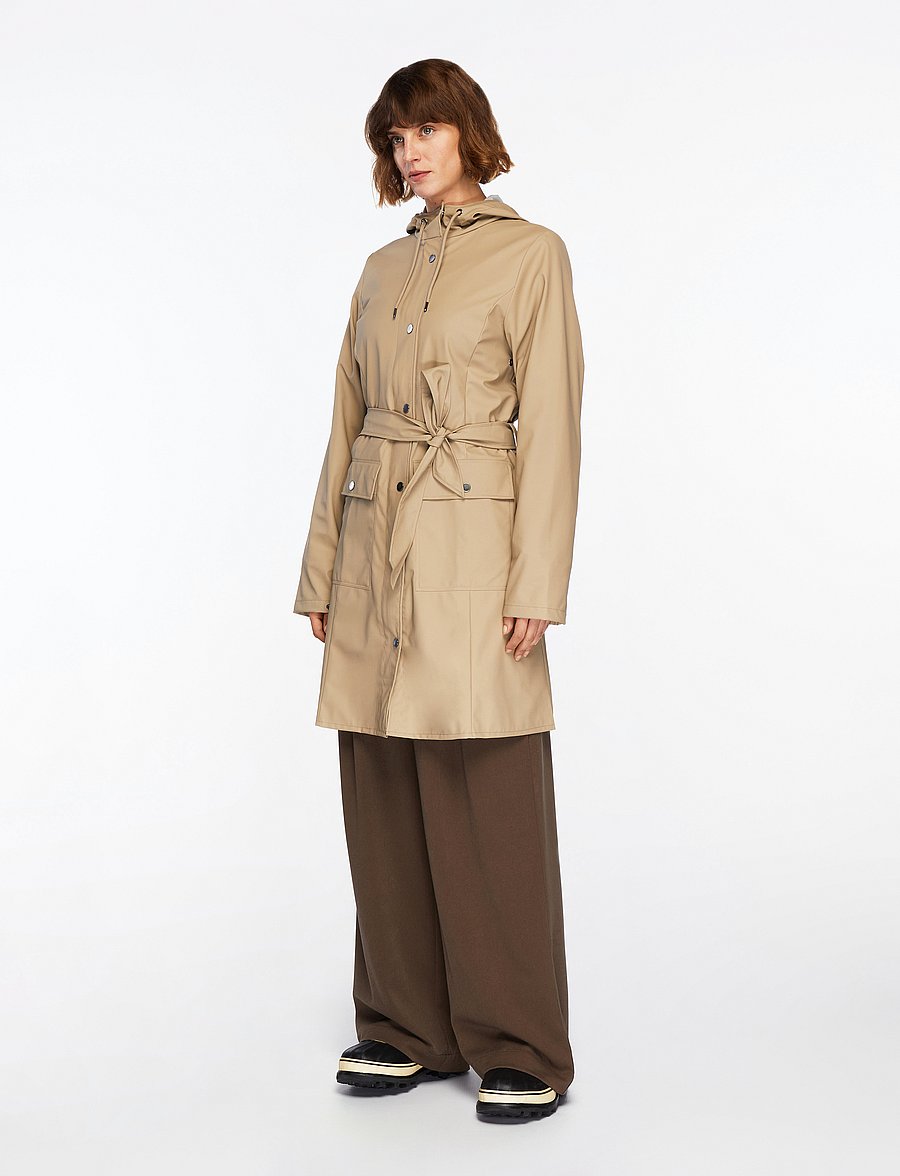 Rains - Curve Long Jacket W3 - regenmäntel - beige - 3
