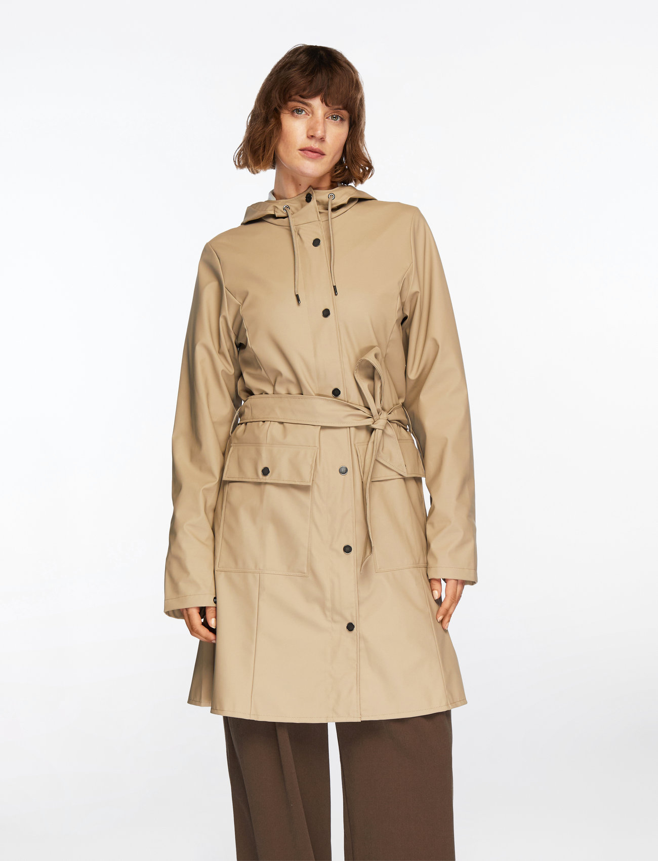 Rains - Curve W Jacket W3 - regnjakker - beige - 0