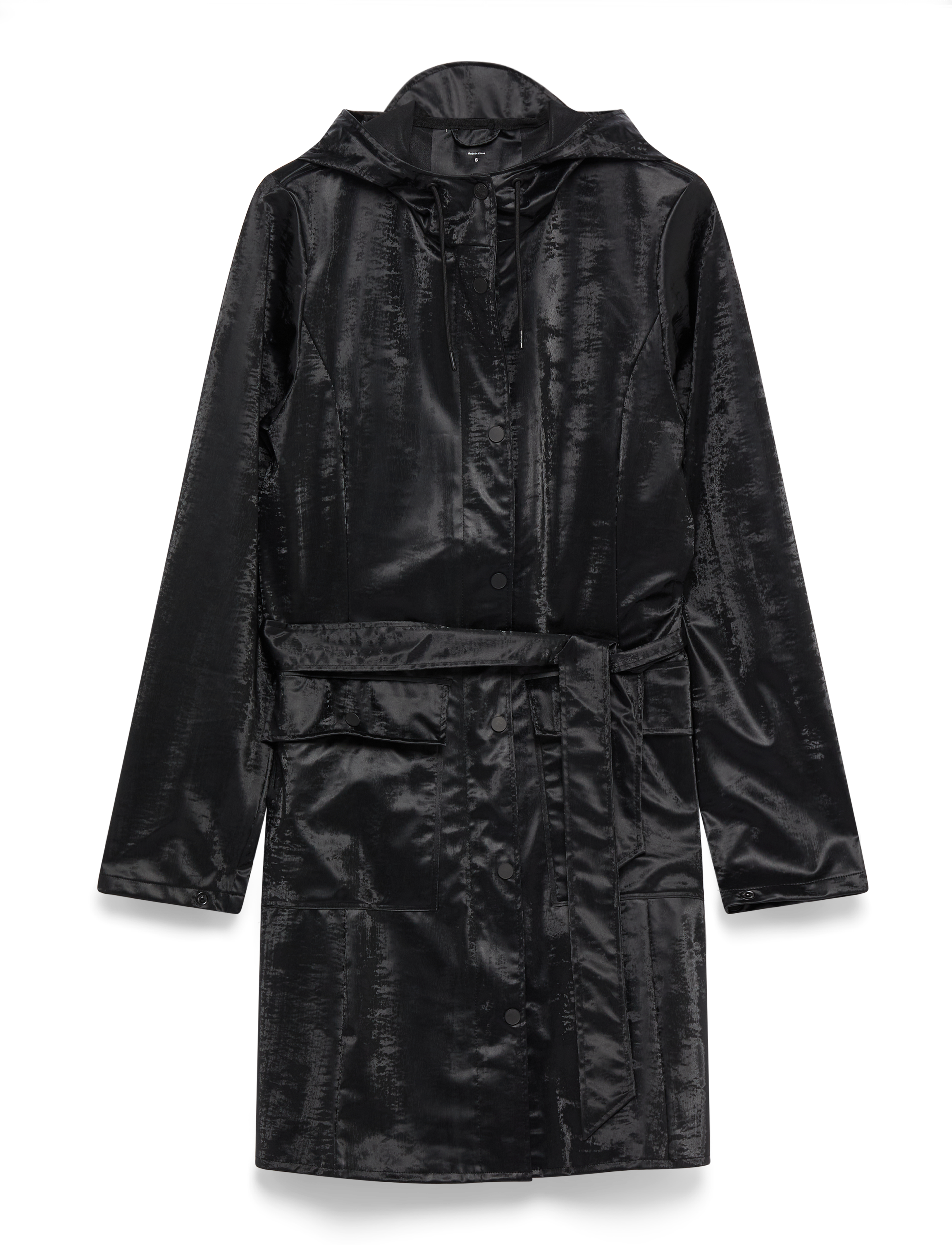 RAINS Curve Long Jacke W3 Schwarz - L - Damen