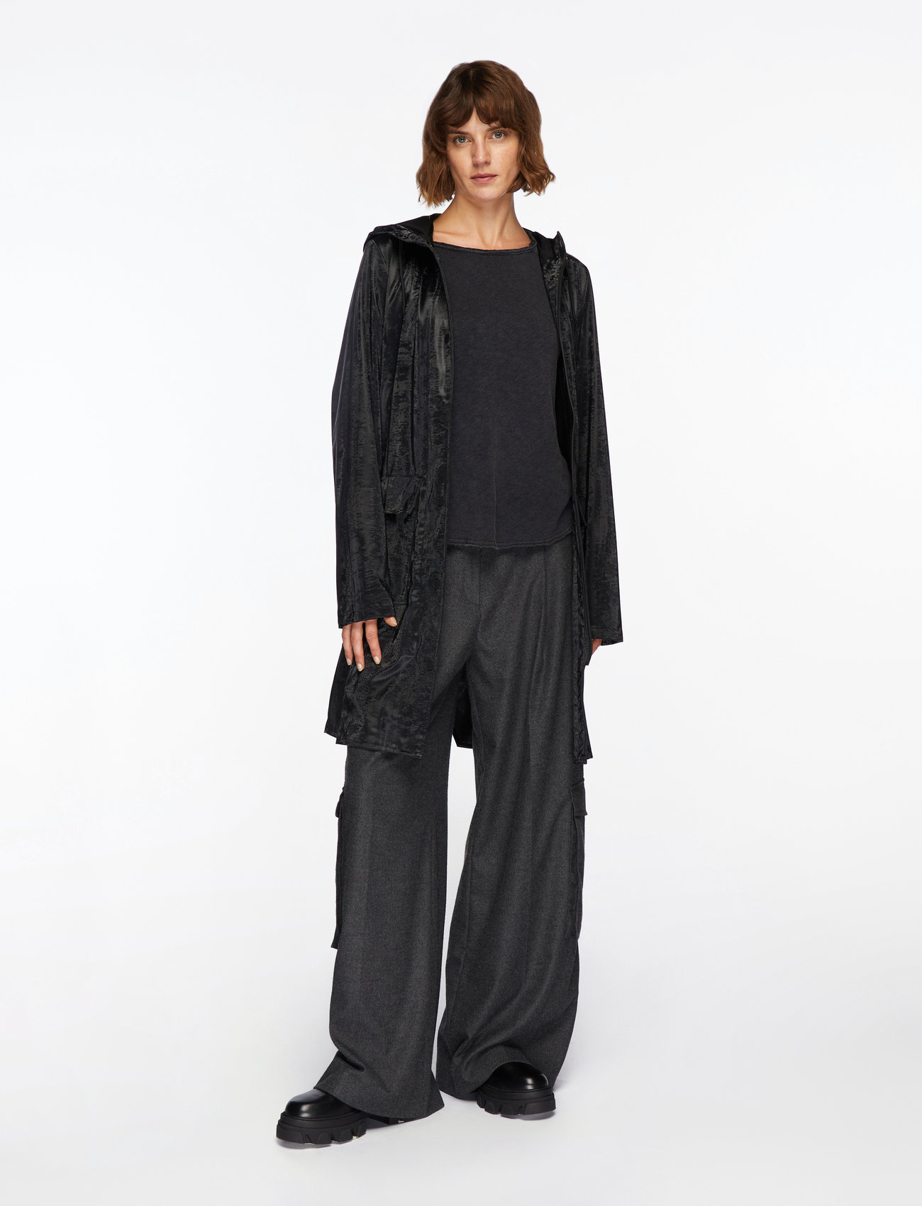 Rains - Curve Long Jacket W3 - Üleriided - coal - 1