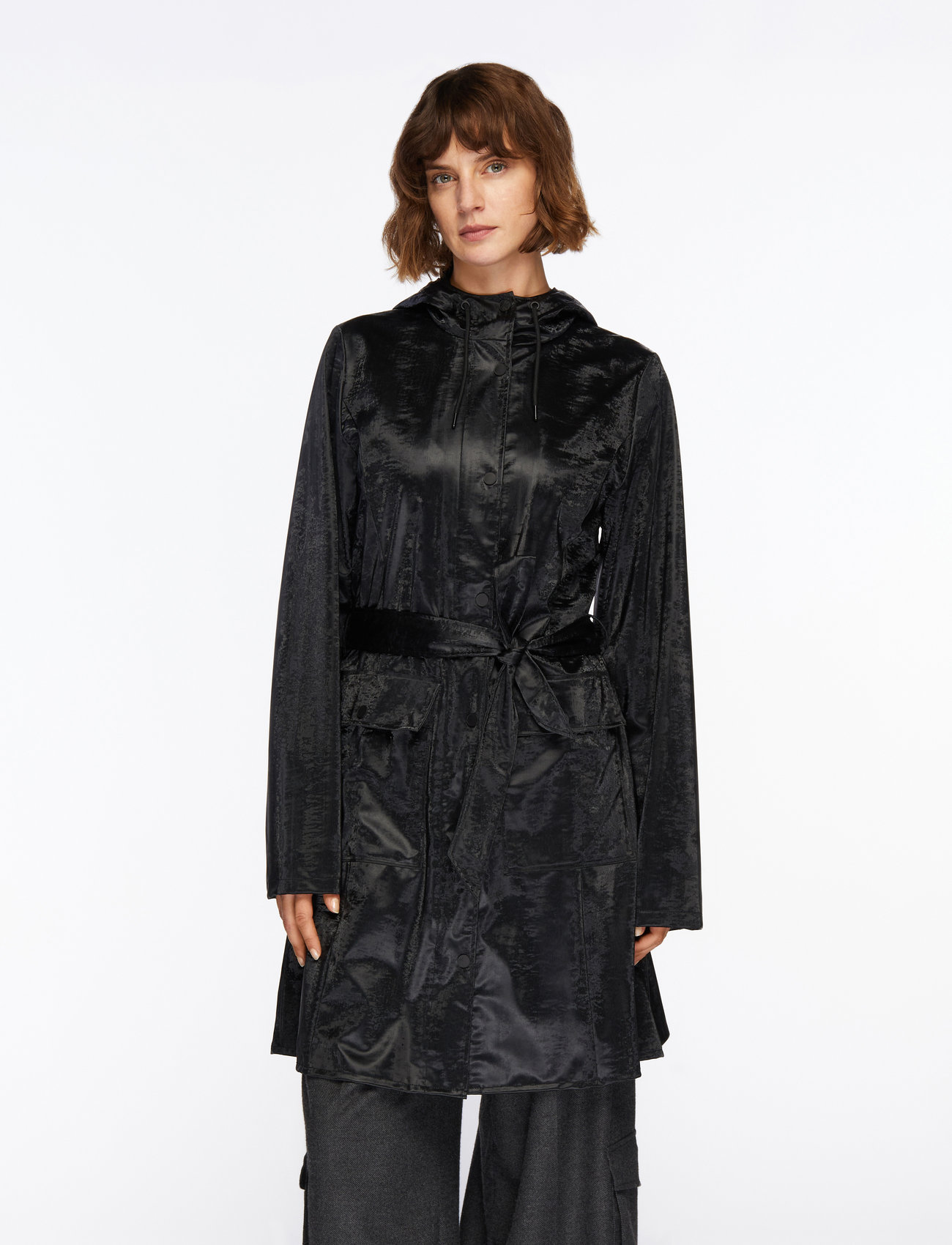 Rains - Curve Long Jacket W3 - Üleriided - coal - 4