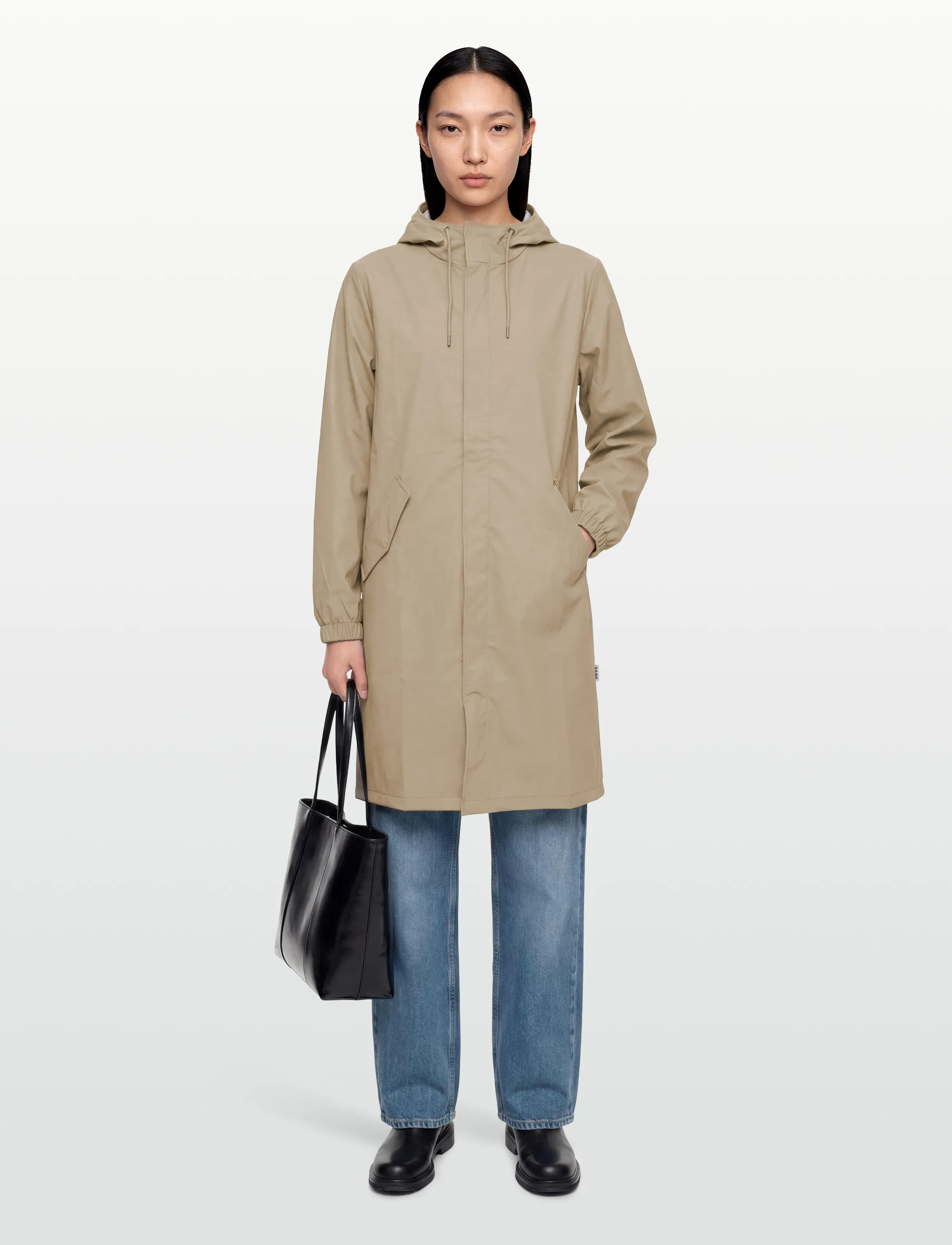 Rains Fishtail Parka W3, L, Rainwear, Beige - Rain Coats, Frauen